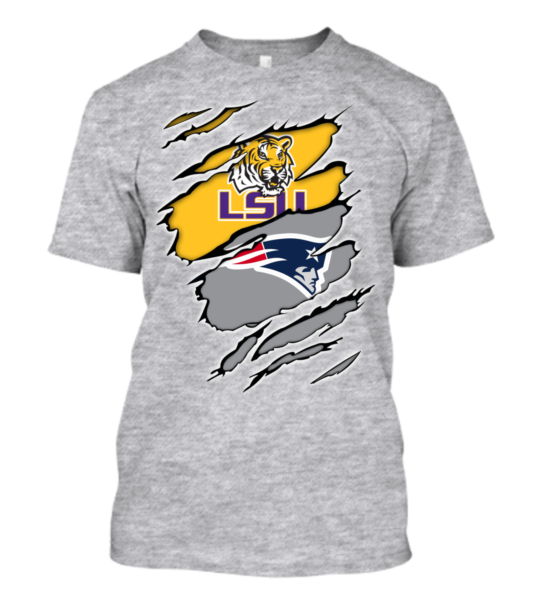 LSU Tigers Patriots Crossover Claw Marks T-Shirt