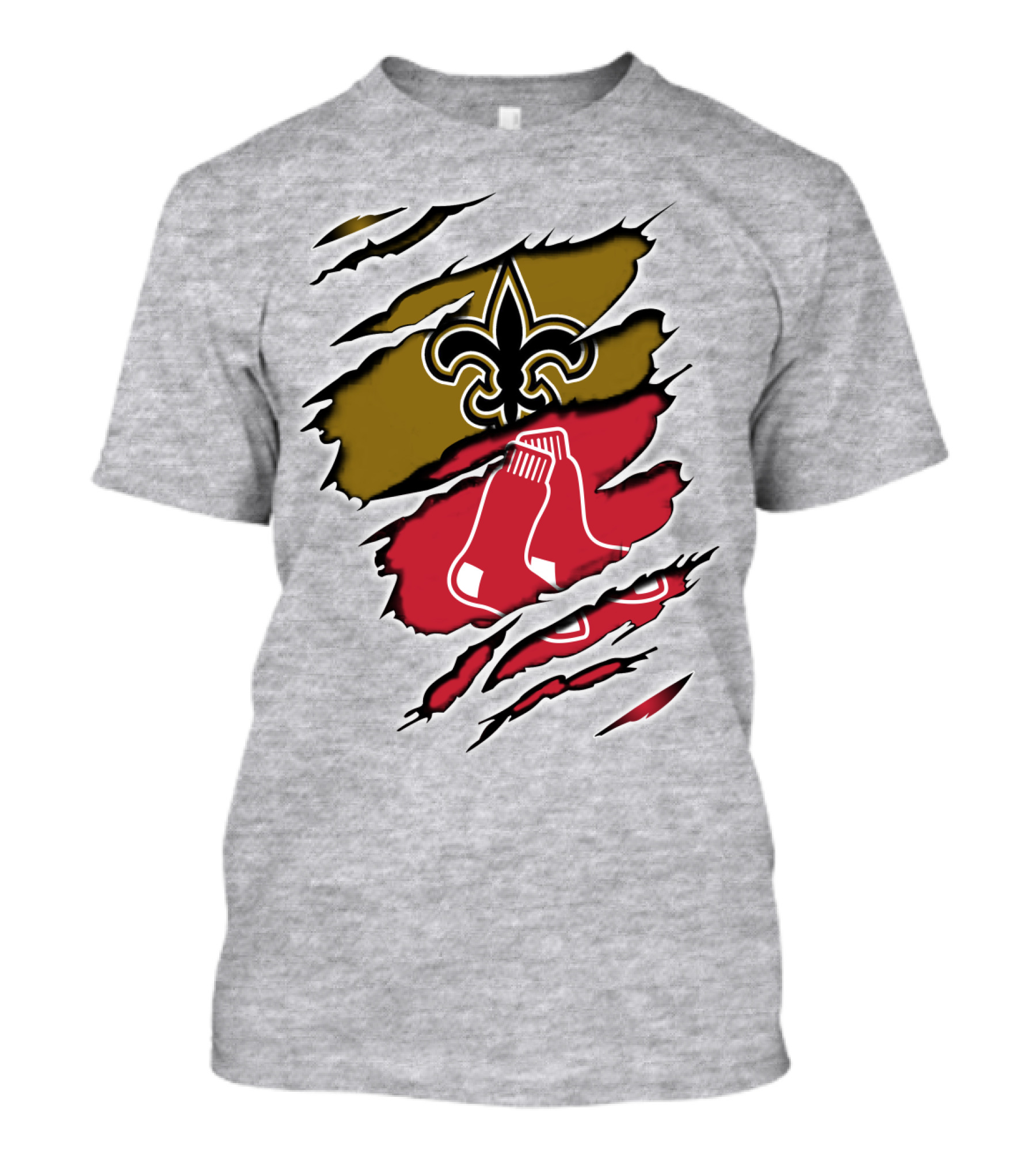 Saints Redsox Fleur-de-Lis And Red Socks Inspired T-Shirt