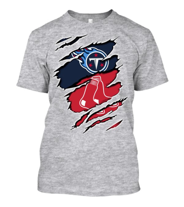Titans Redsox Ripped NFL MLB Crossover T-Shirt