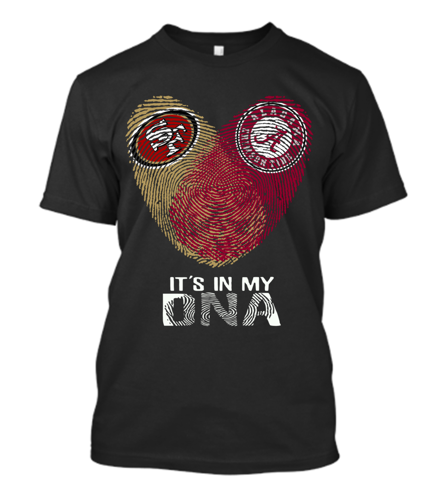 49Ers Alabama It's In My DNA Fingerprint Heart T-Shirt