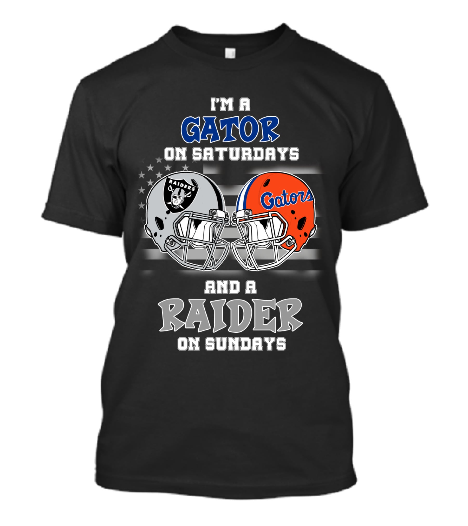 I'm A Gator On Saturdays And A Raider On Sundays Gators Raiders Helmet T-Shirt