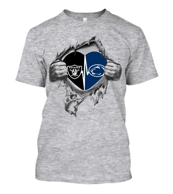 Raiders Penn State Heartbeat Duel Symbol Fusion T-Shirt