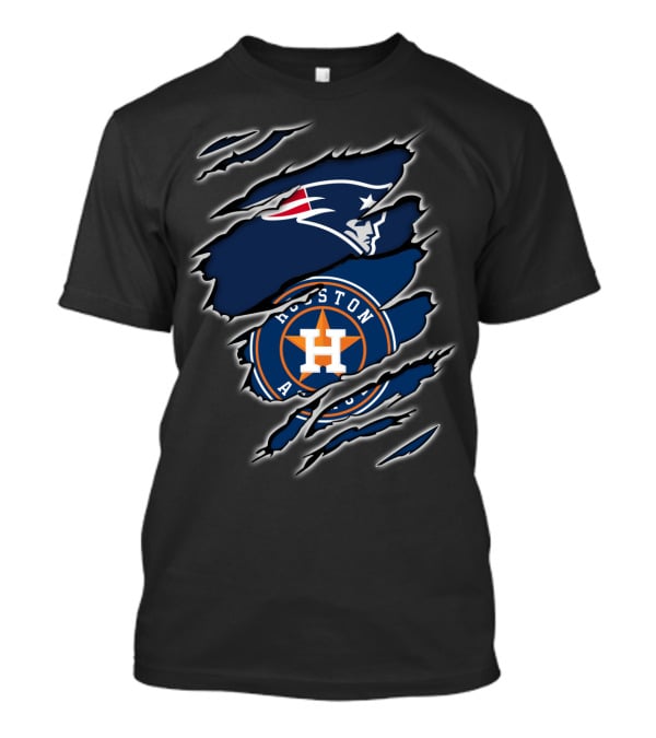 New England Patriots Houston Astros Fan Crossover T-Shirt