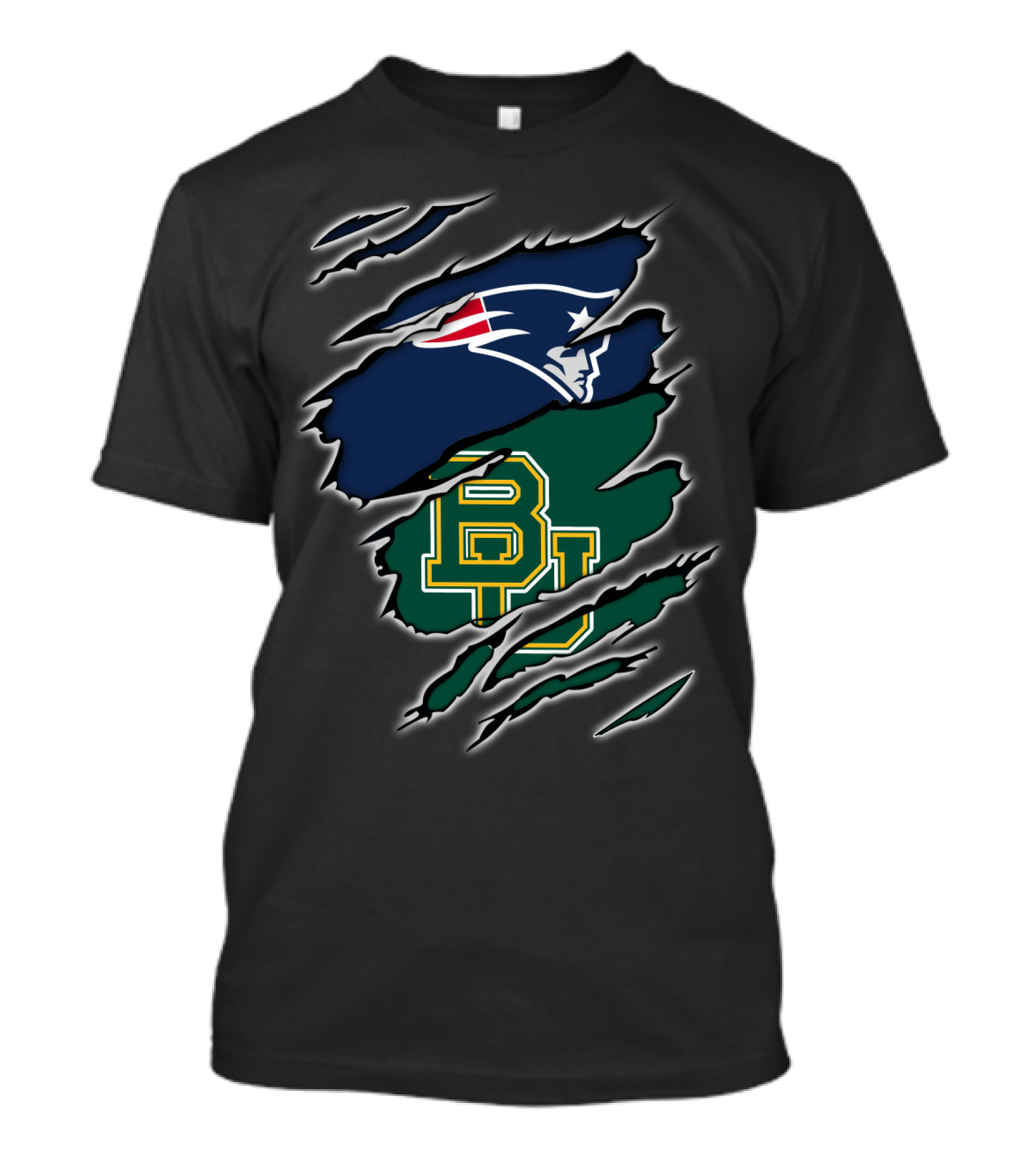 New England Patriots Baylor Bears Logo Fusion T-Shirt