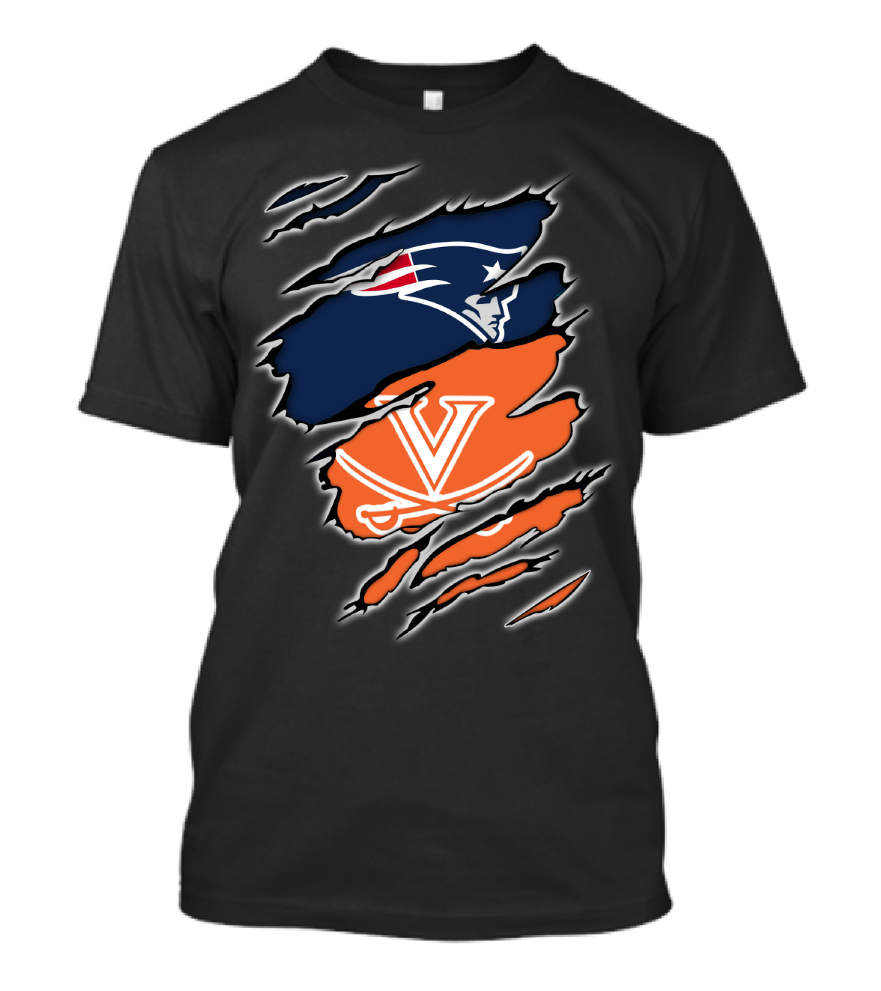 New England Patriots Virginia Cavaliers Crossover Fan T-Shirt