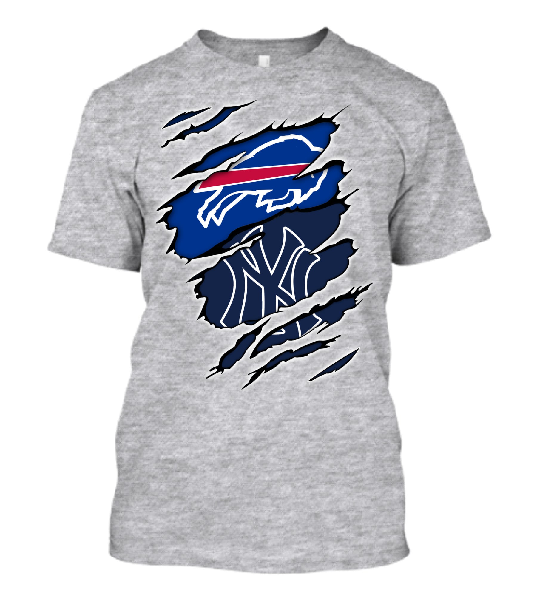 Buffalo Bills New York Yankees Ripped T-Shirt