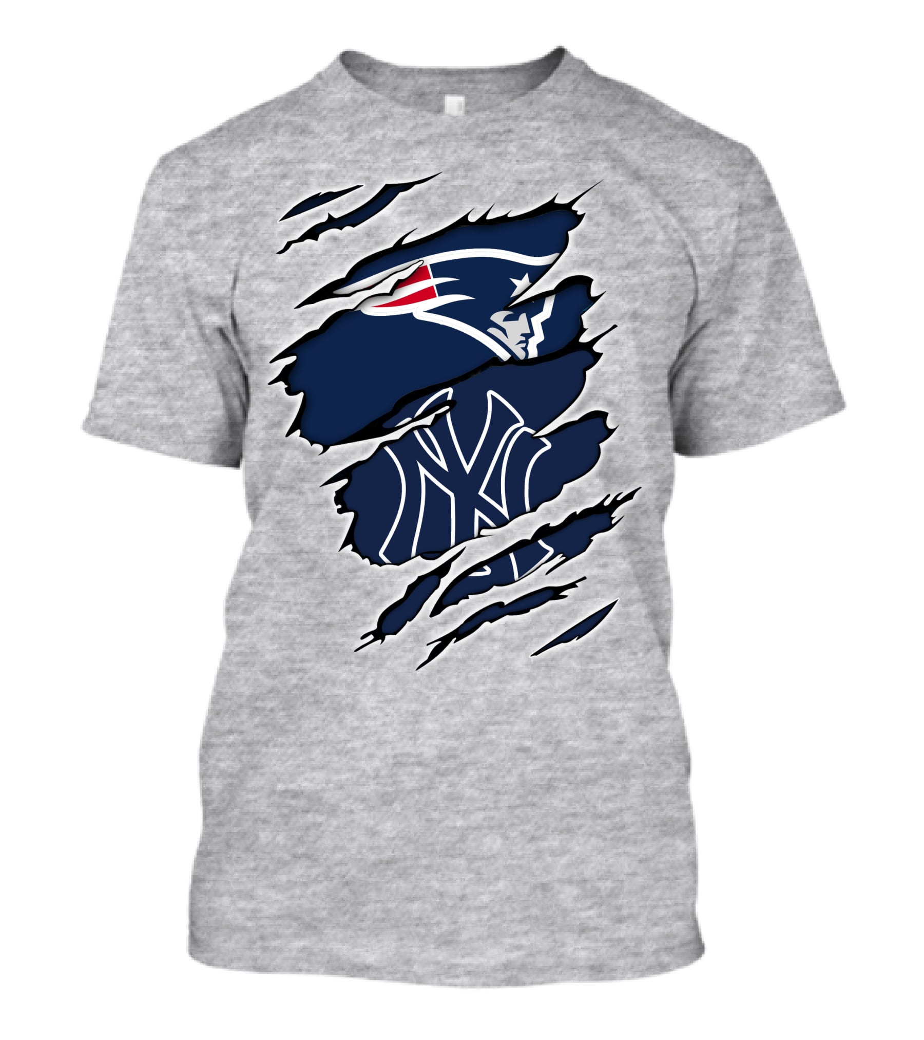 Patriots Yankees Fan Crossover Team Logos T-Shirt