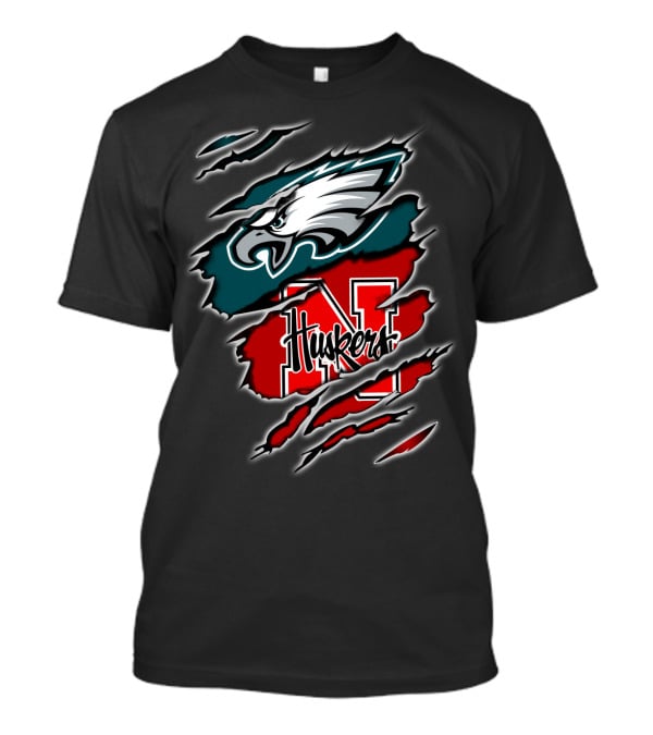 Eagles Huskers Philadelphia Nebraska Football Mashup T-Shirt