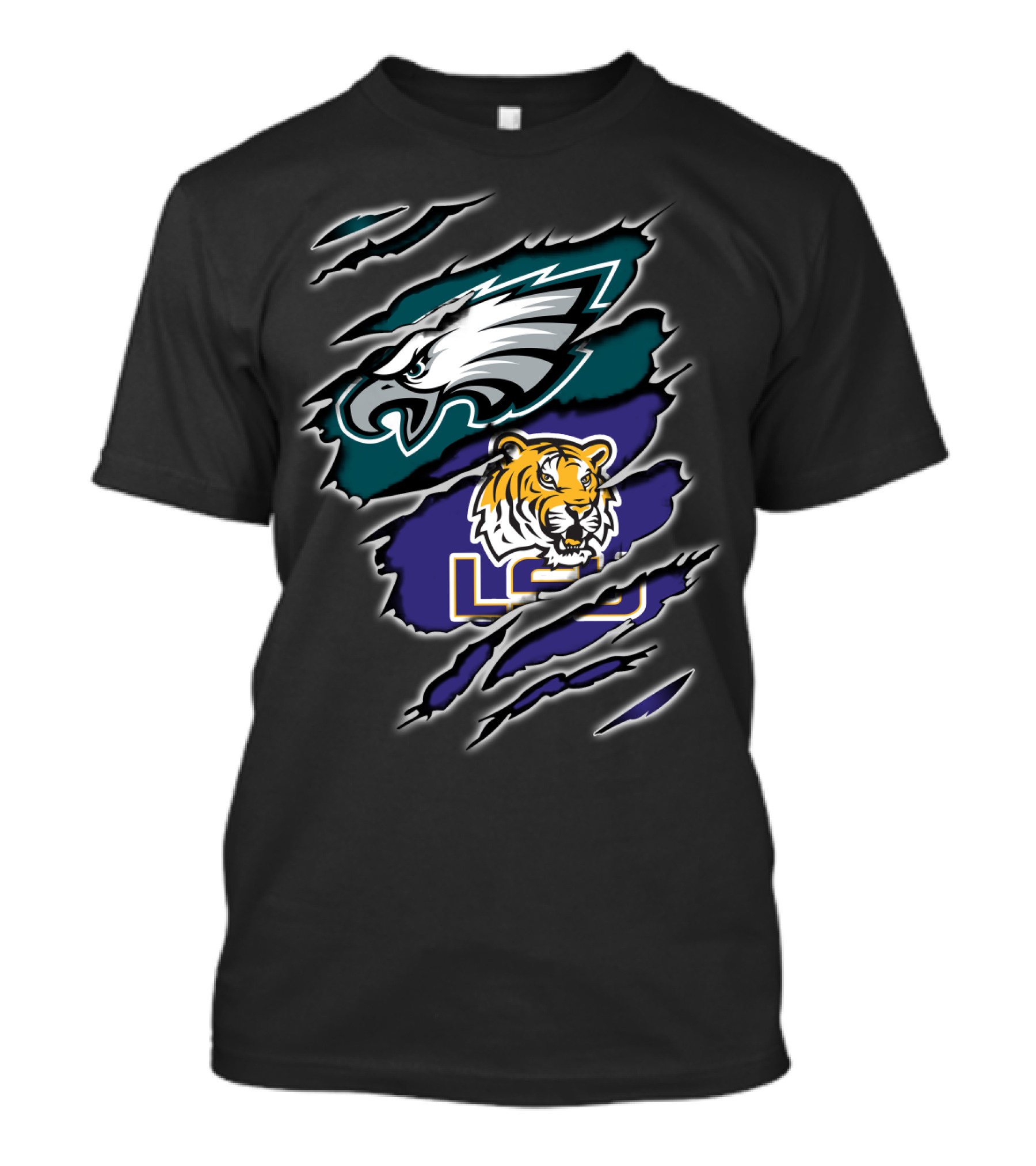 Philadelphia Eagles LSU Tigers Ripped T-Shirt