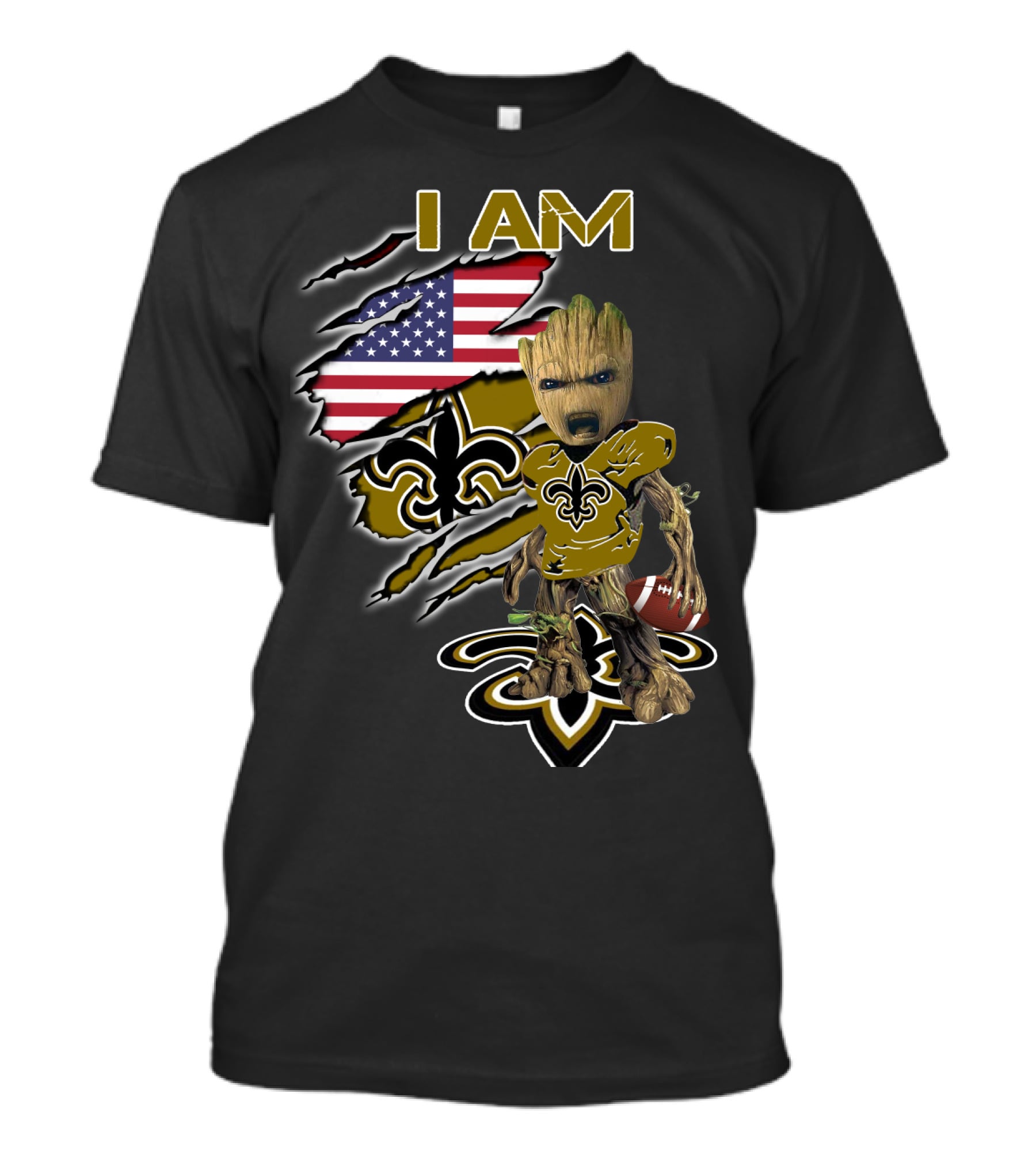 I Am Groot Saints Usa Football Fan T-Shirt