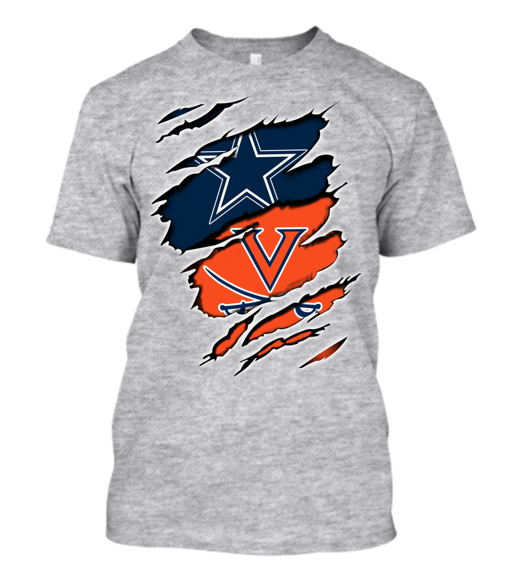 Cowboys Cavaliers Virginia Crossover Star And Swords Fusion T-Shirt