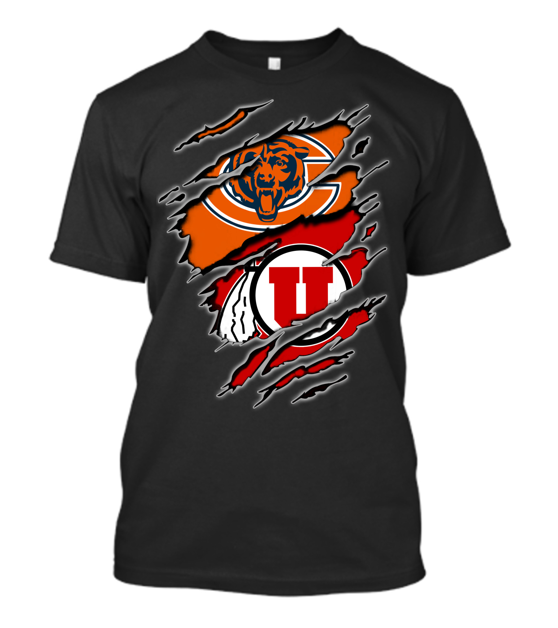 Chicago Bears Utah Utes Claw Marks T-Shirt