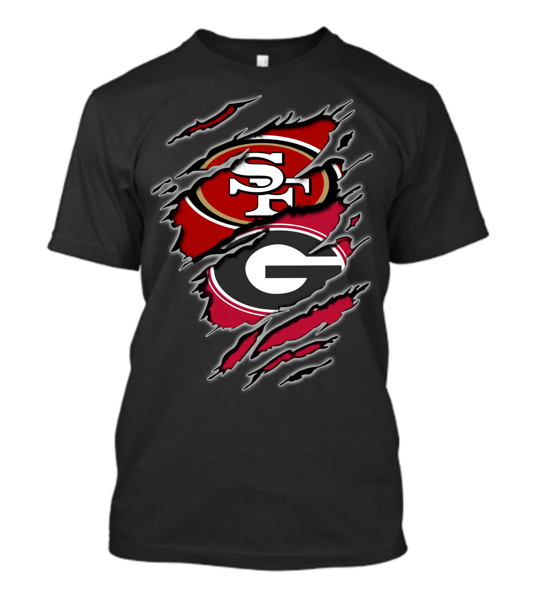 49ers Georgia Bulldogs Sf And G Logo Merge T-Shirt