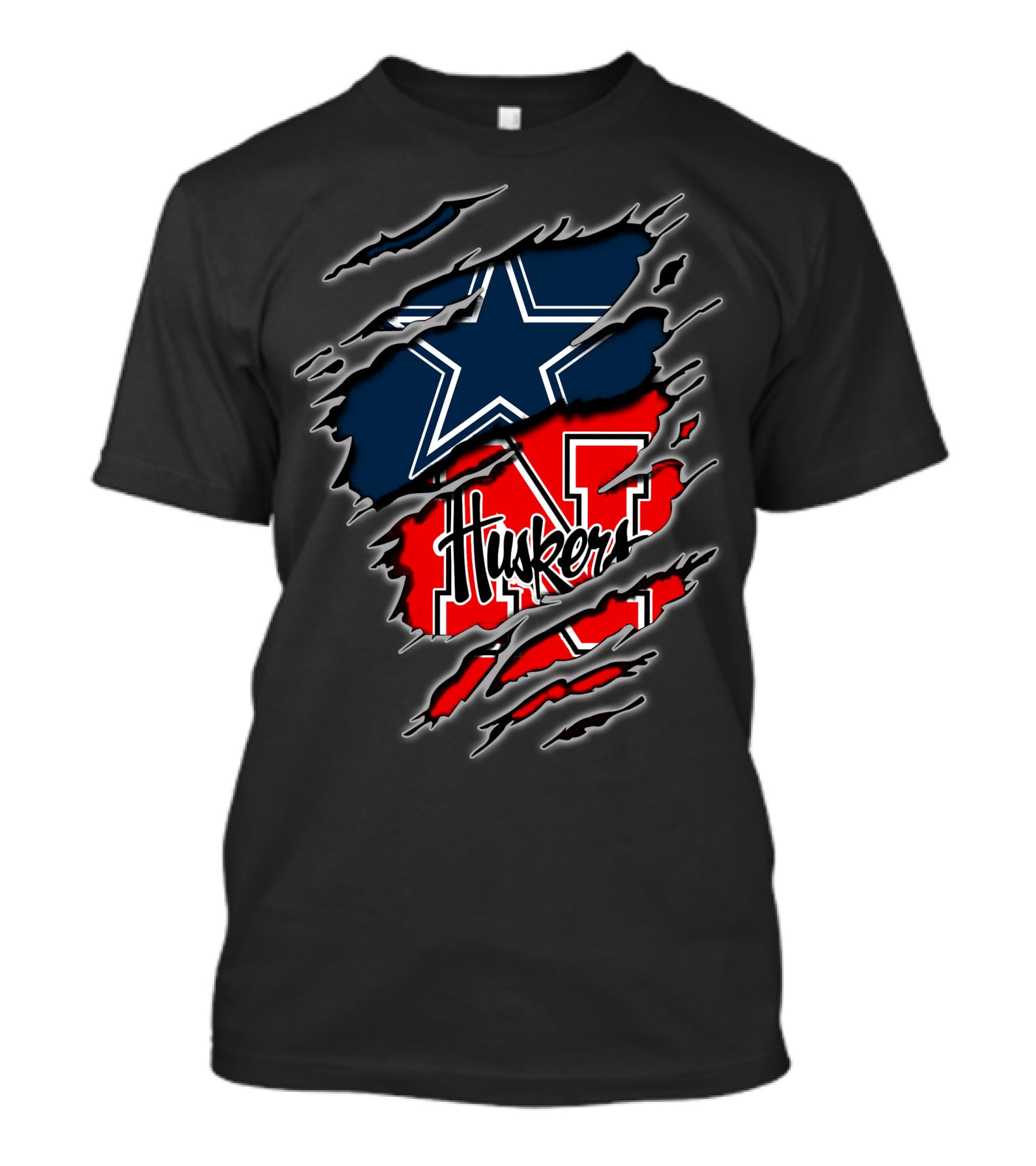 Dallas Cowboys Nebraska Cornhuskers Logo Mashup T-Shirt