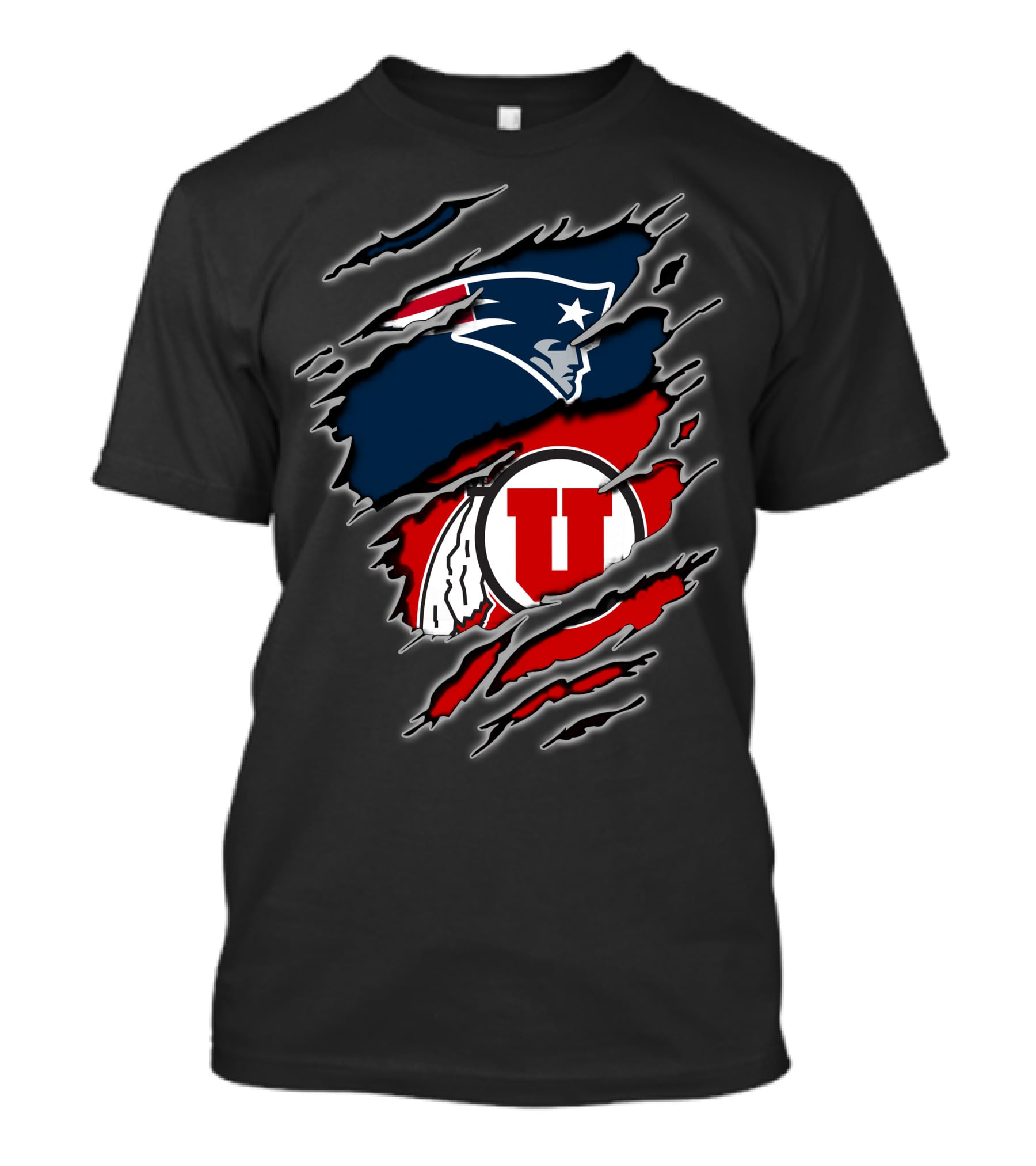 Patriots Utes Scratch Design Logo Fusion T-Shirt