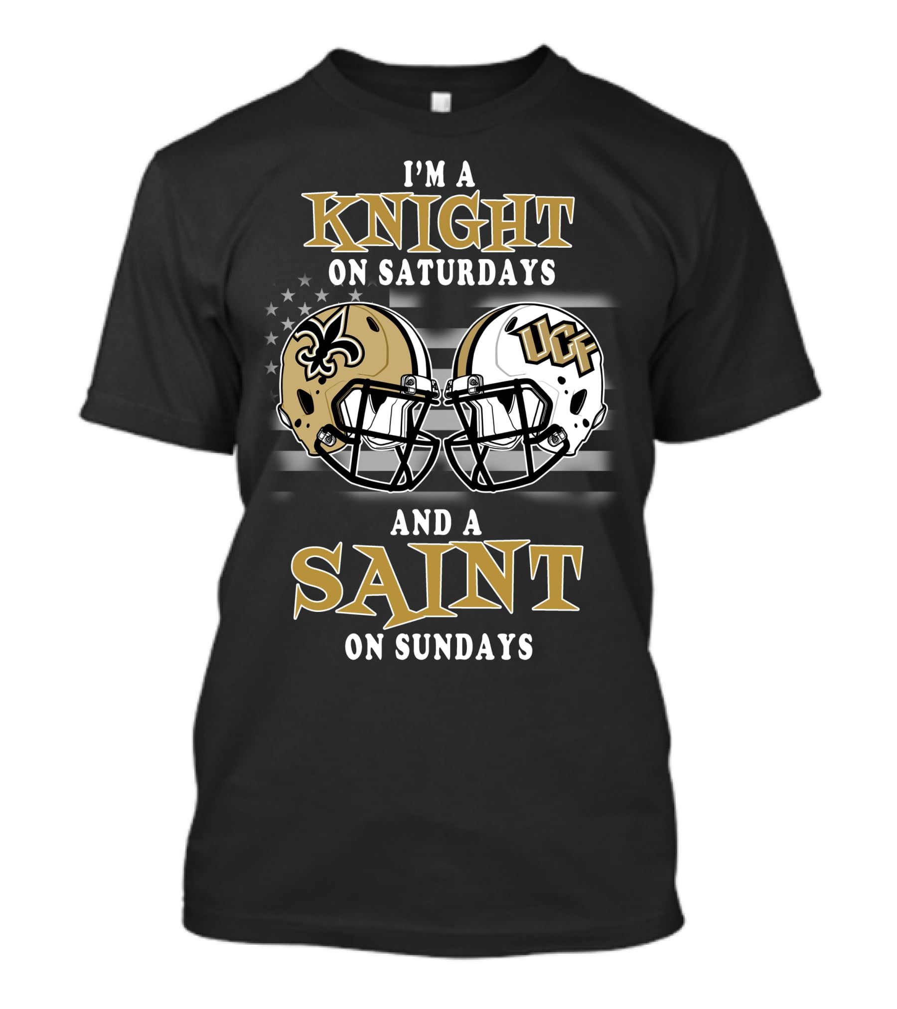 I'm A Knight On Saturdays And A Saint On Sundays Ucf Football Helmet Battle T-Shirt