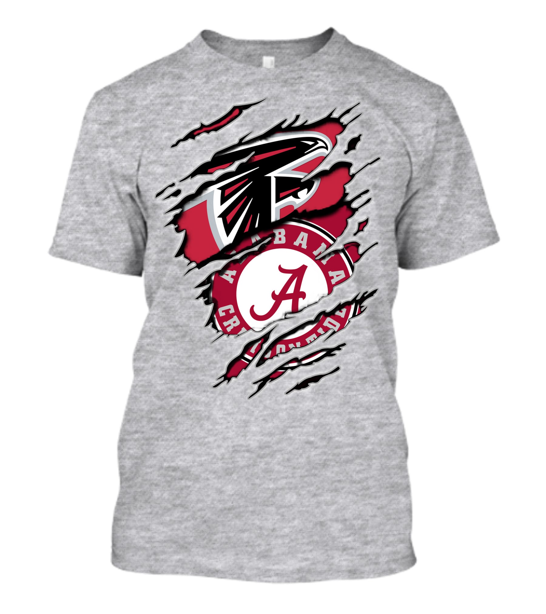 Alabama Crimson Tide Atlanta Falcons Logo Mashup T-Shirt
