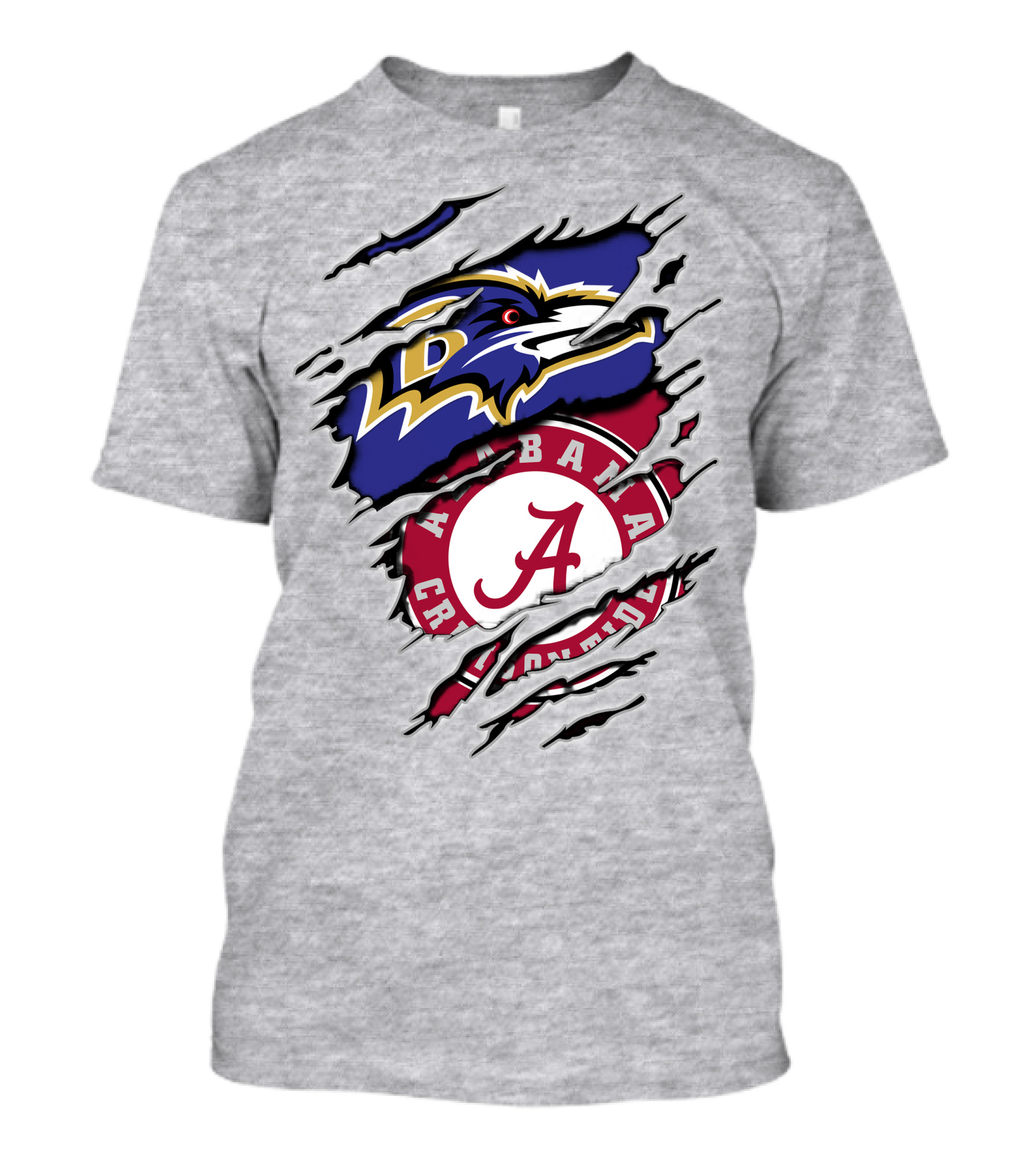 Alabama Crimson Tide Baltimore Ravens Torn T-Shirt