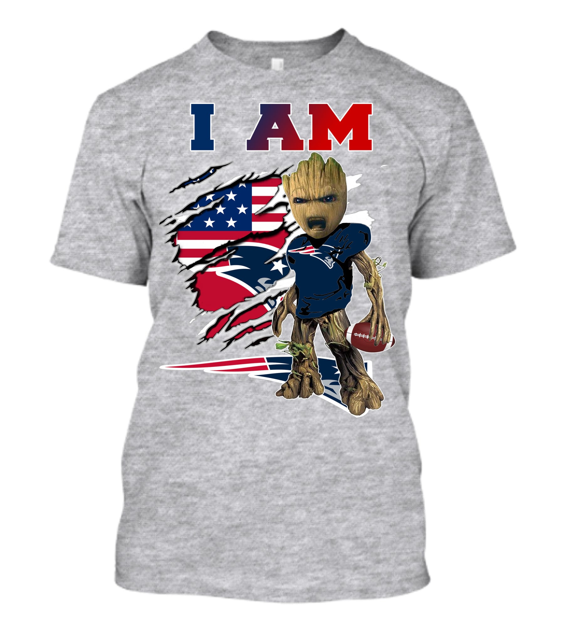 I Am Patriots American Flag Football Character T-Shirt