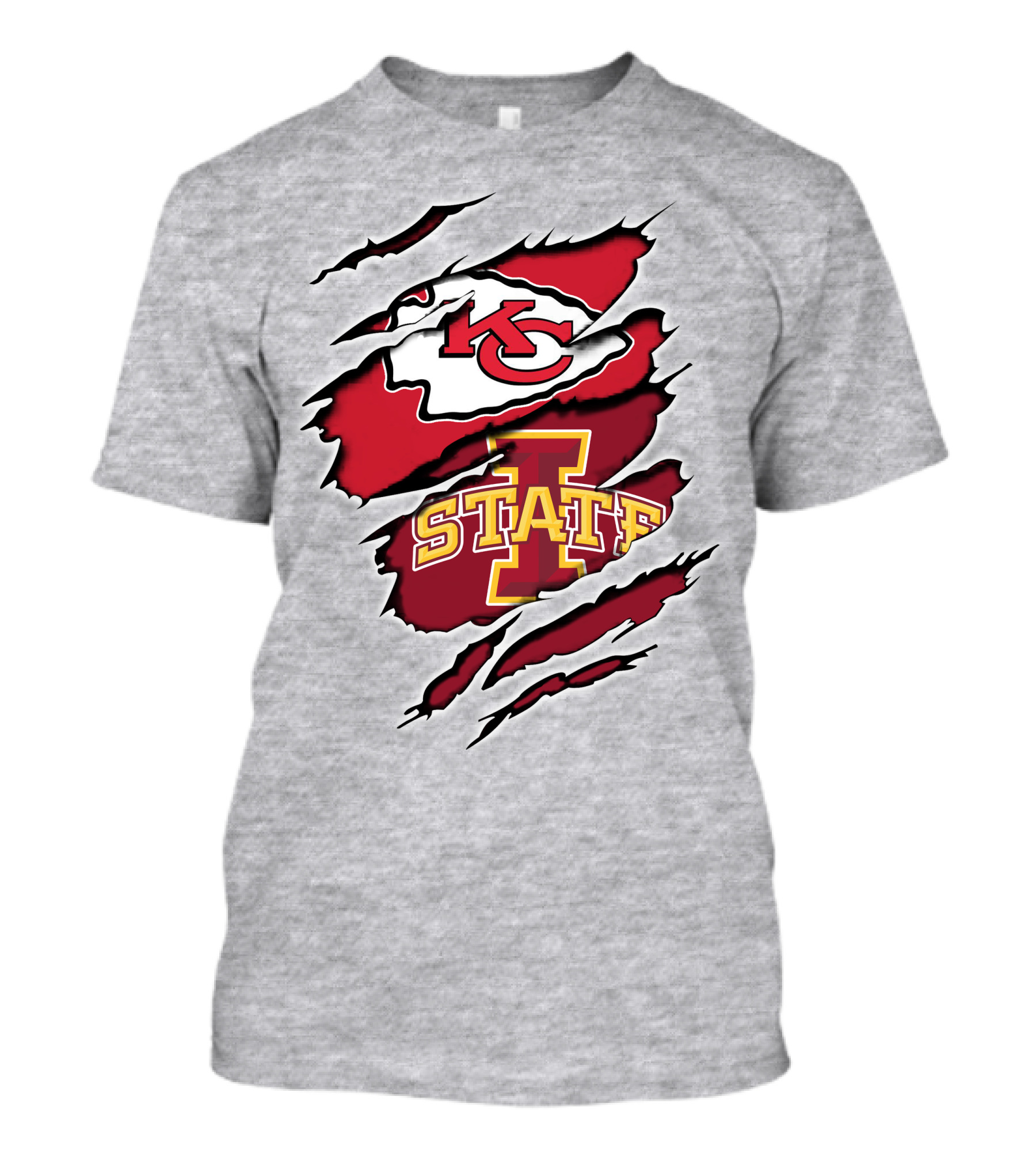 Chiefs Iowa State Kc Cyclones Logo Fusion Vintage Style T-Shirt