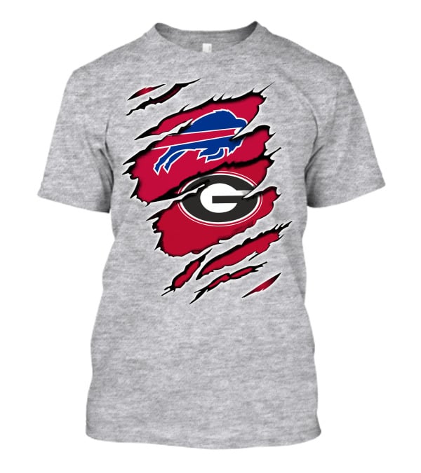 Buffalo Bills Georgia Bulldogs Claw Marks Fan Mashup Logo Emblem T-Shirt