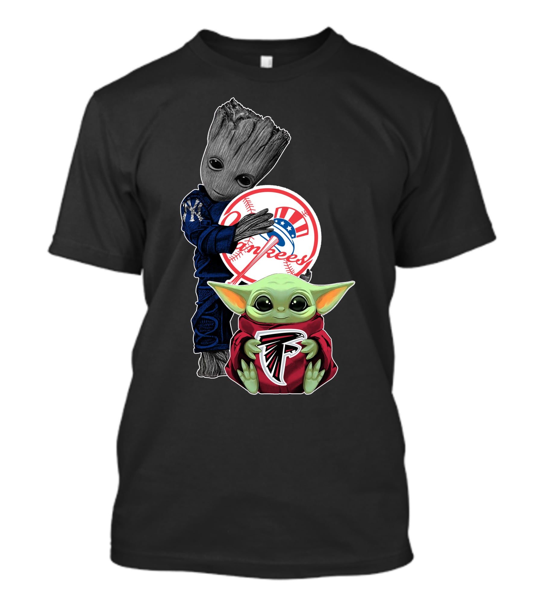 Yankees Groot Braves Baby Yoda T-Shirt