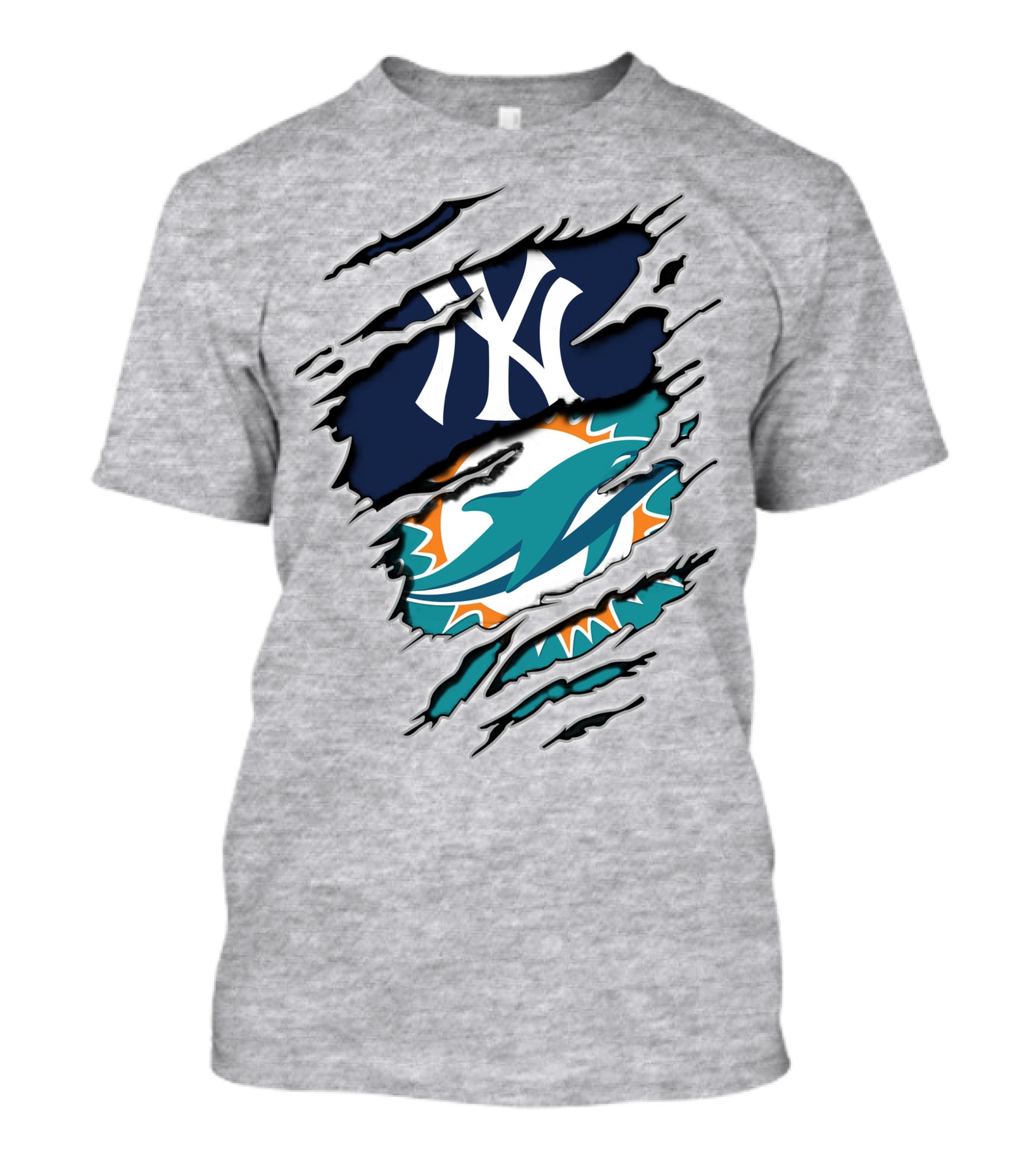 New York Yankees Miami Dolphins Crossover T-Shirt