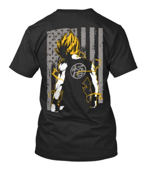 Goku Super Saiyan American Flag Dragonball Kanji Lightning T-Shirt