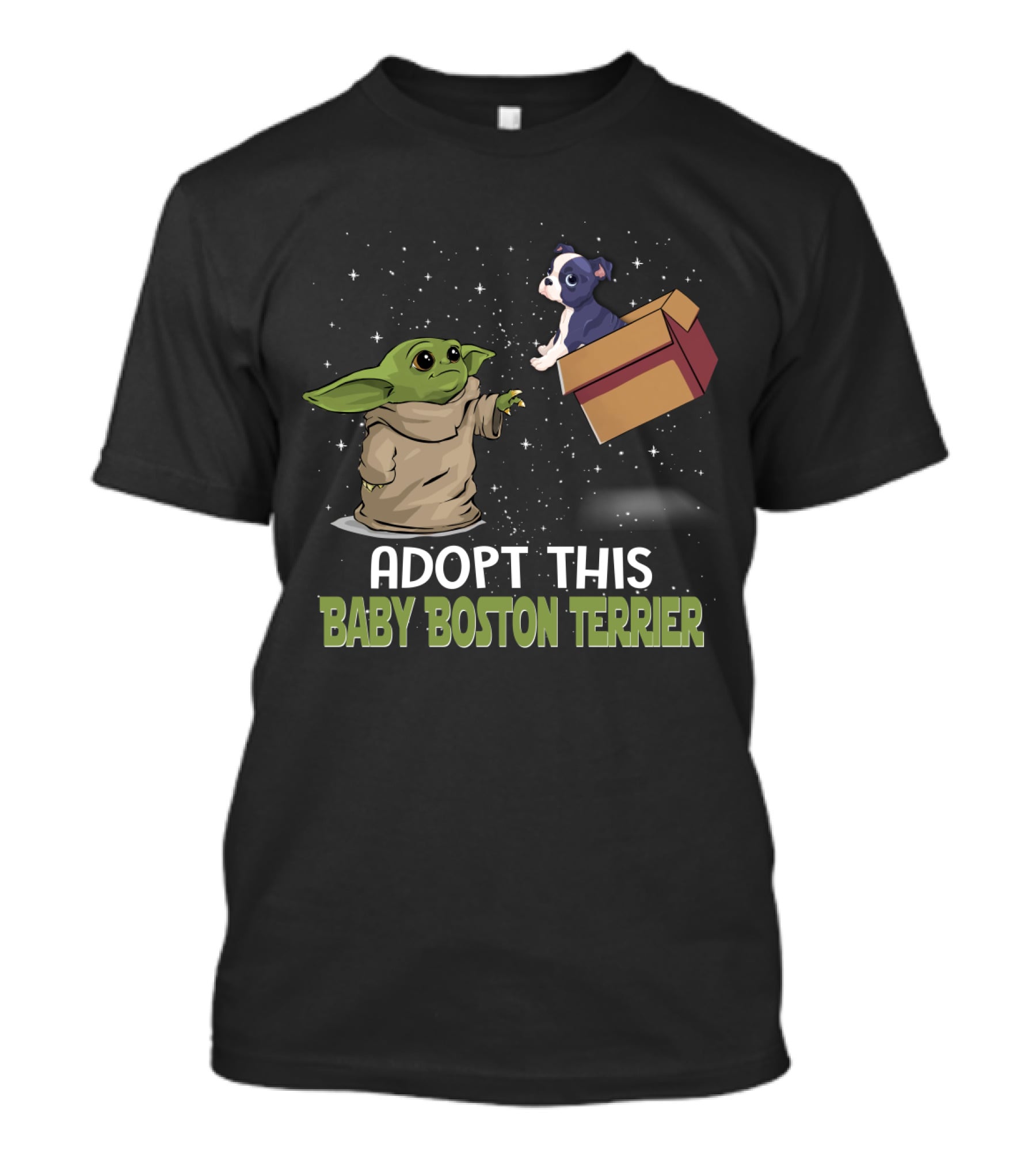 Adopt This Baby Boston Terrier Yoda Star Wars T-Shirt