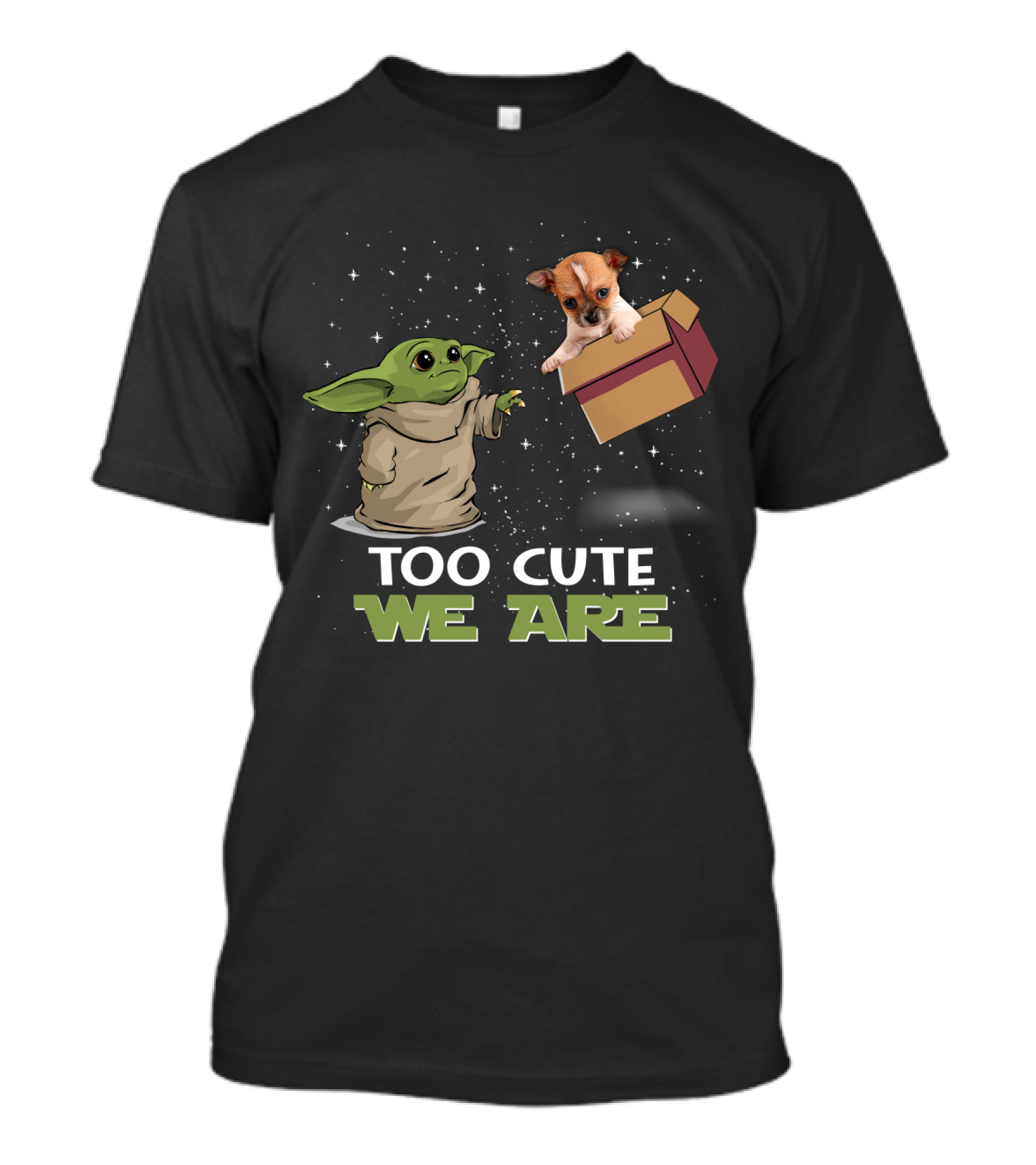 Too Cute We Are Baby Yoda And Chihuahua T-Shirt