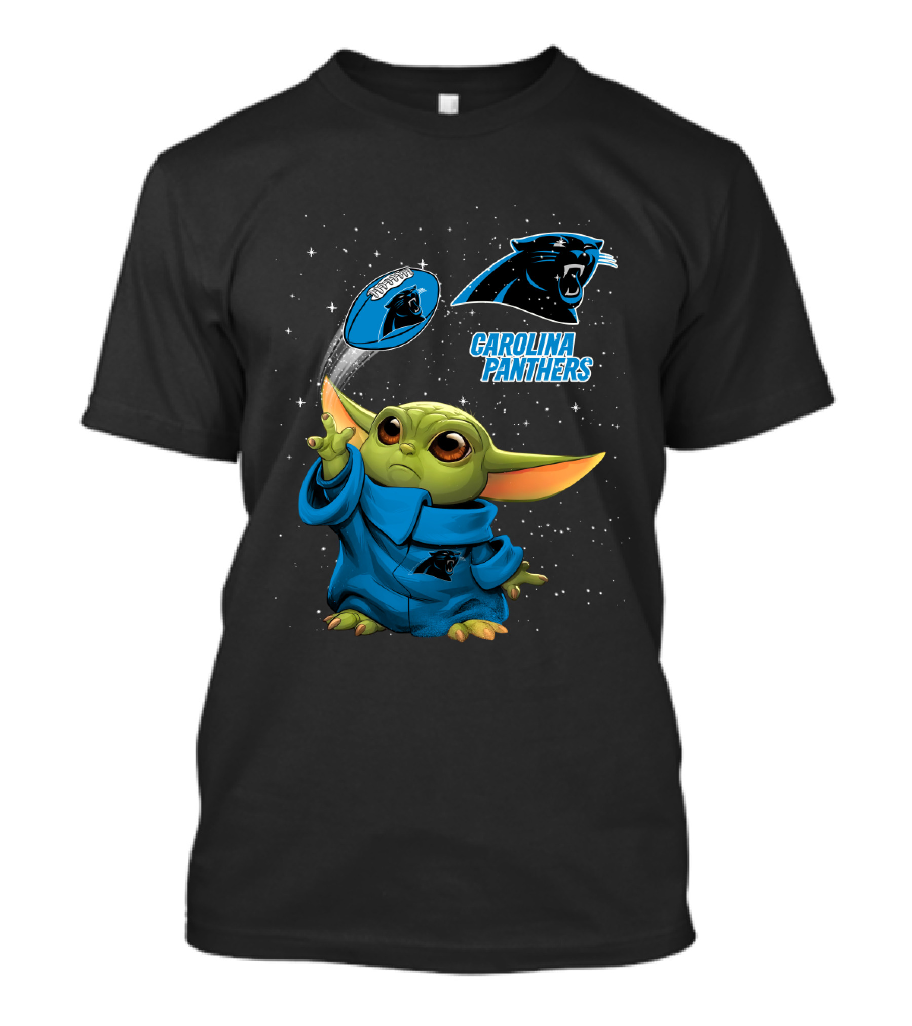 Baby Yoda Carolina Panthers Football Force Fan Gear T-Shirt