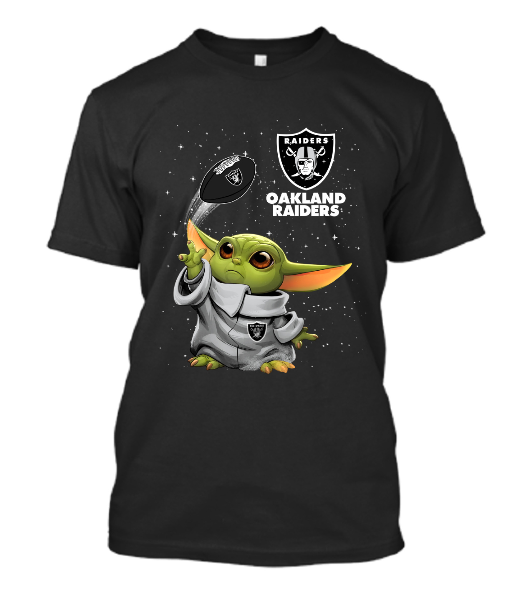 Baby Yoda Oakland Raiders Football Star Wars Fan Merchandise T-Shirt
