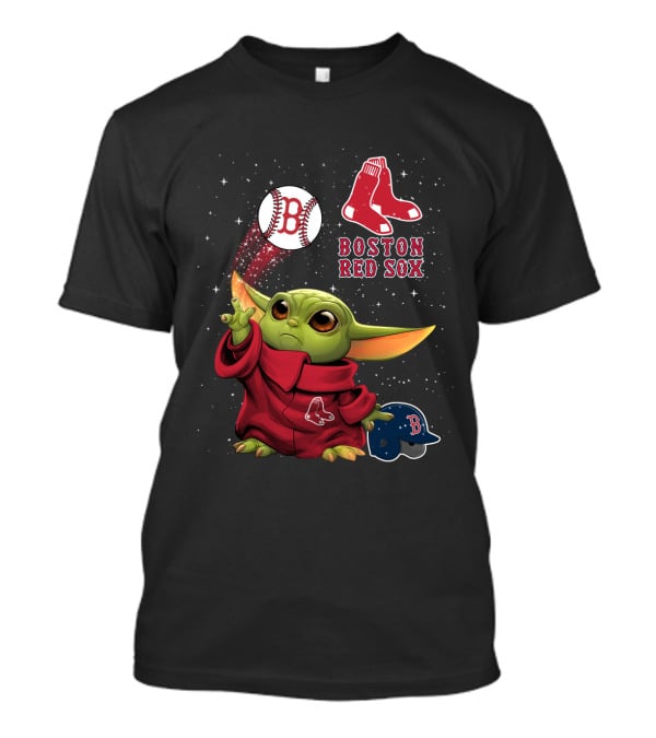 Boston Red Sox Baby Yoda Star Wars Baseball T-Shirt