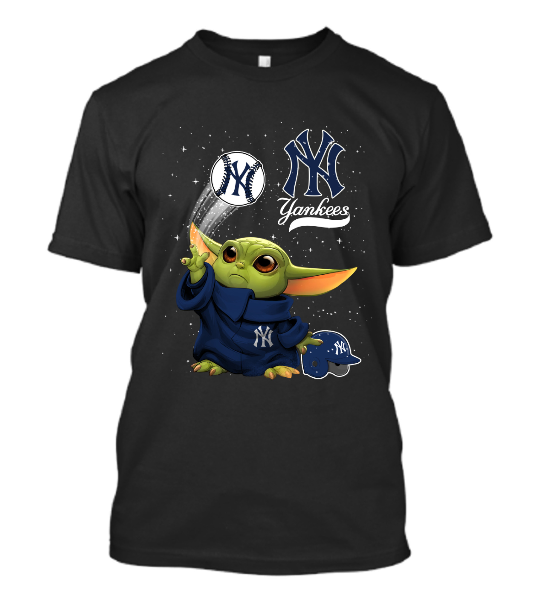 New York Yankees Baby Grogu Baseball Team Star Wars Crossover T-Shirt