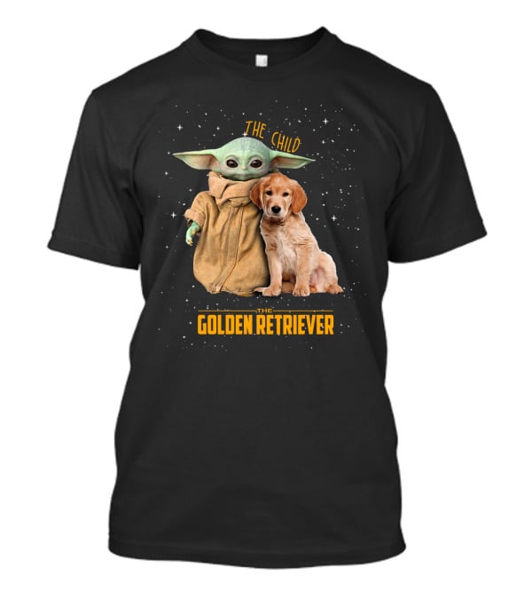 The Child Baby Yoda And Golden Retriever Star Wars Mashup T-Shirt