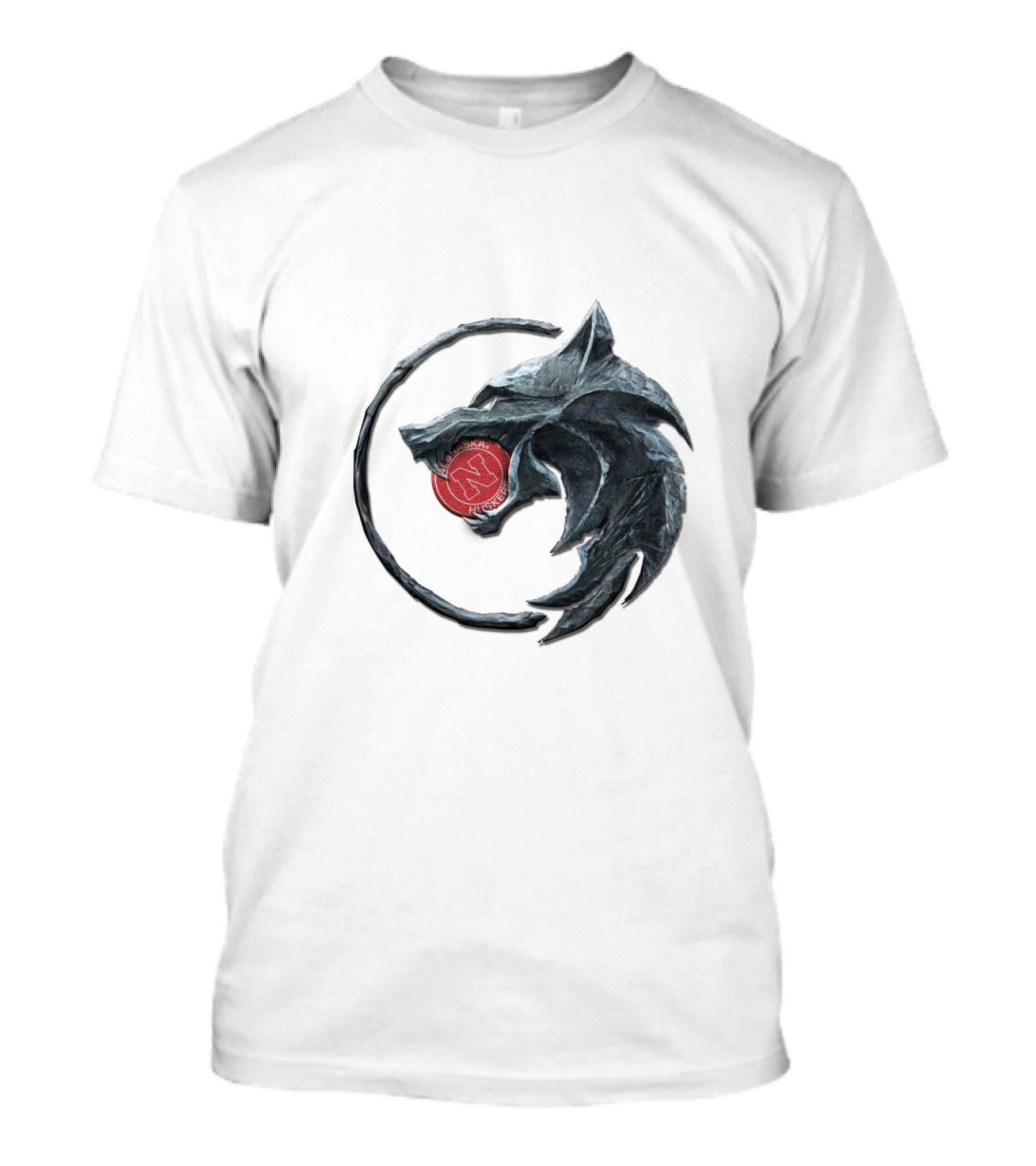 The Witcher Wolf Medallion With Red Circle Symbol T-Shirt