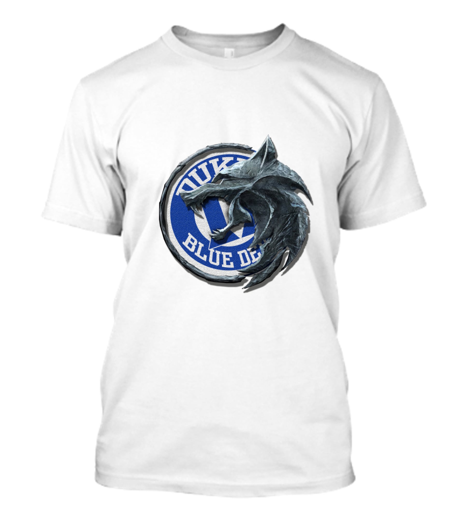 Duke Blue Devils Logo With Fierce Wolf Design Cht1Twnc2005 T-Shirt