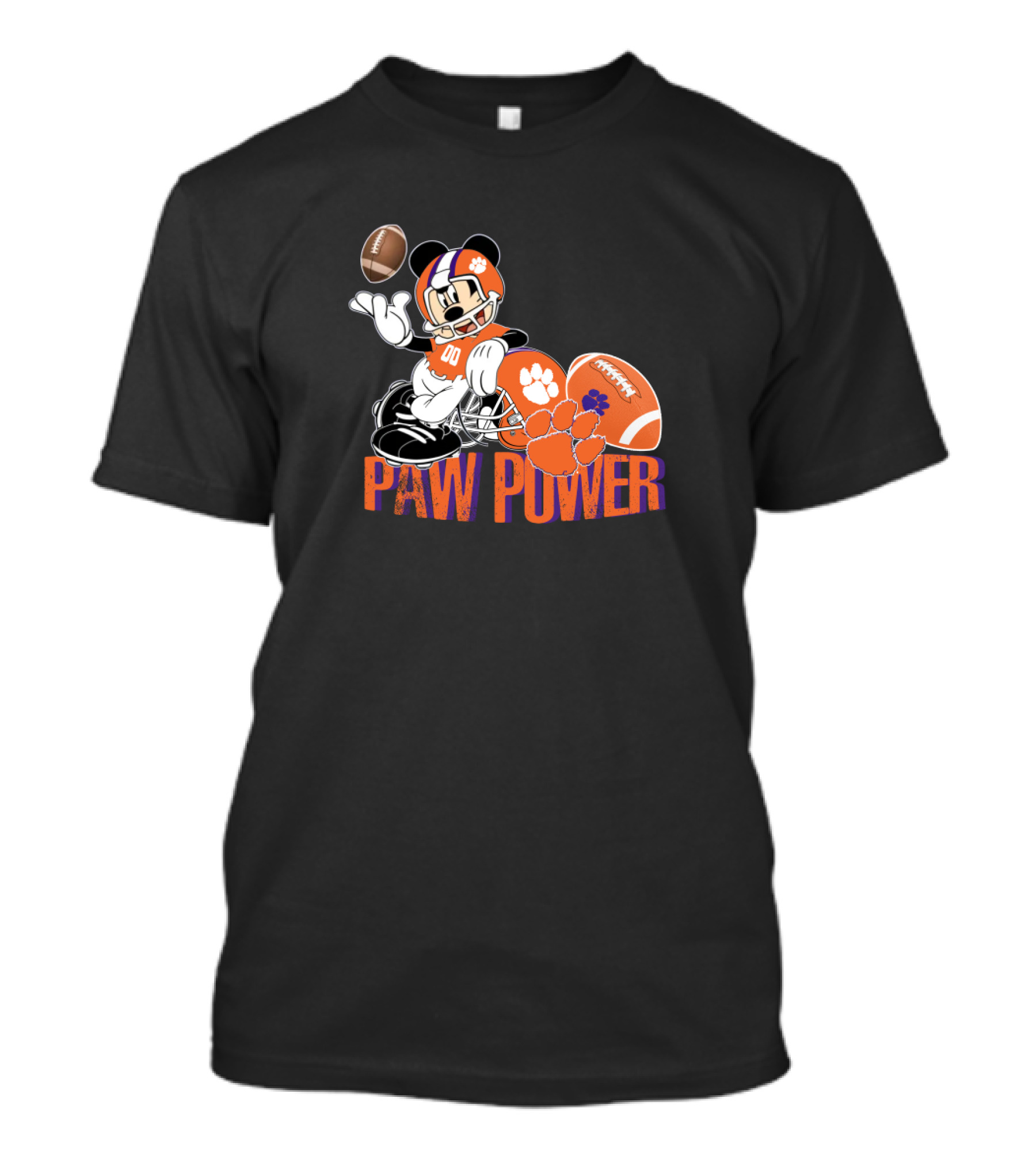 Paw Power Chtnca8005 Football Mouse Character Orange Helmet T-Shirt