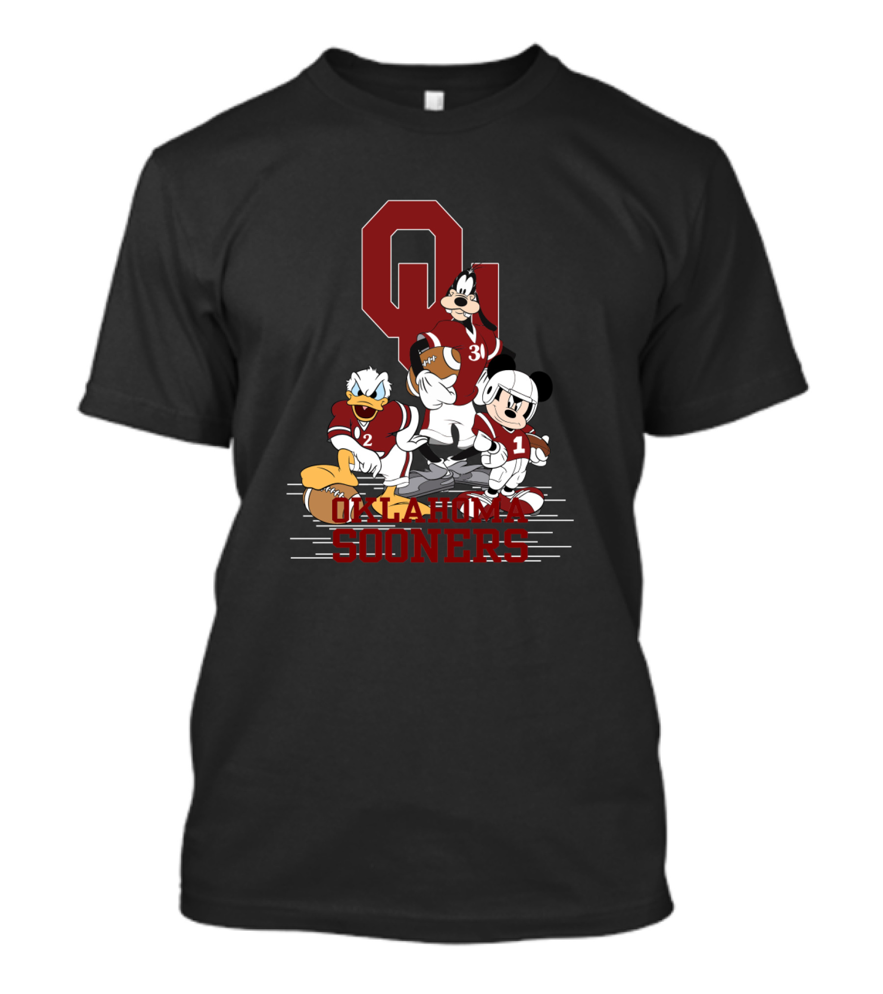 Oklahoma Sooners Disney Characters Football Team Collaboration Chtnca10012 T-Shirt