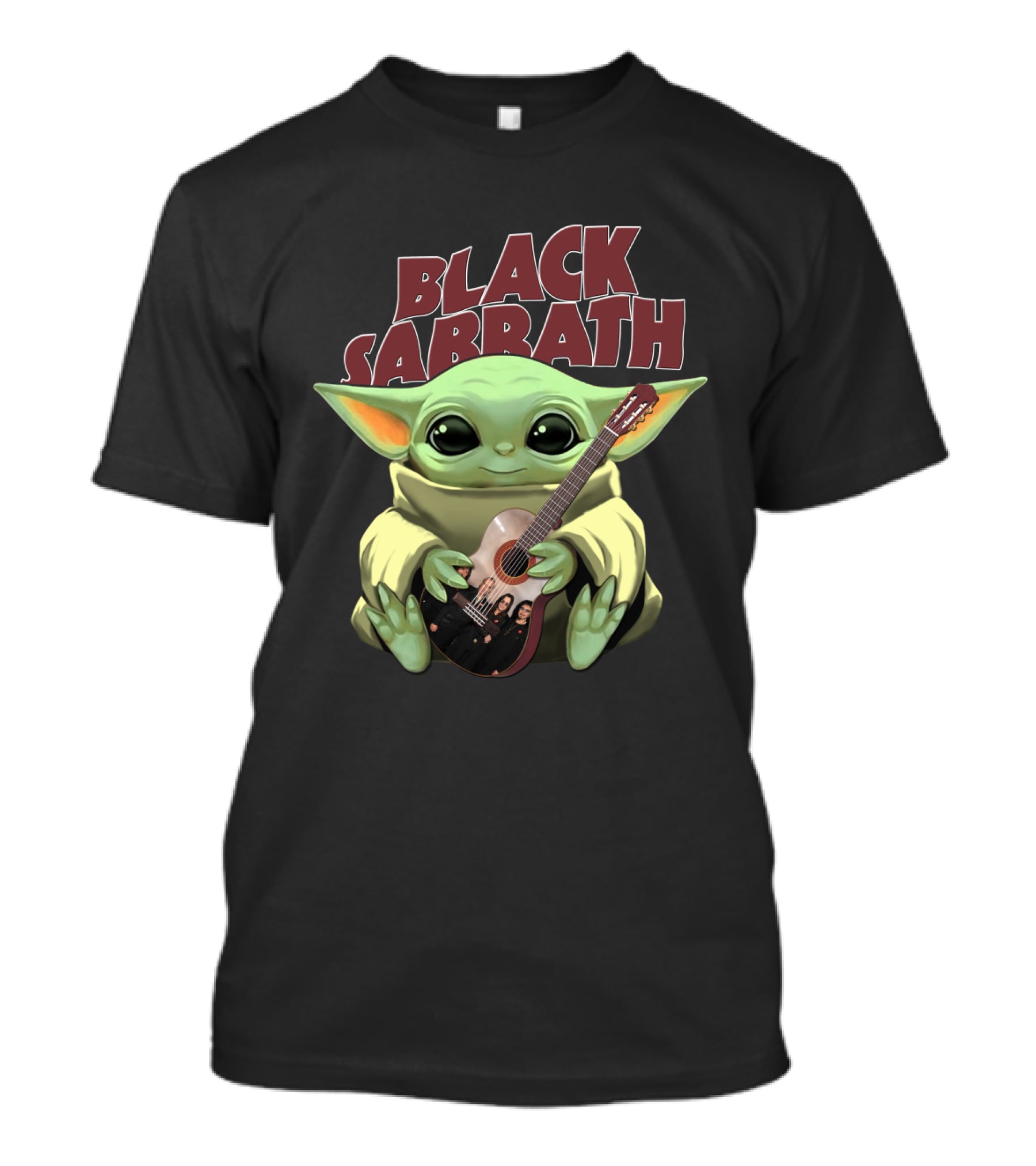 YODA Black Sabbath Cute Baby Holding Guitar T-Shirt
