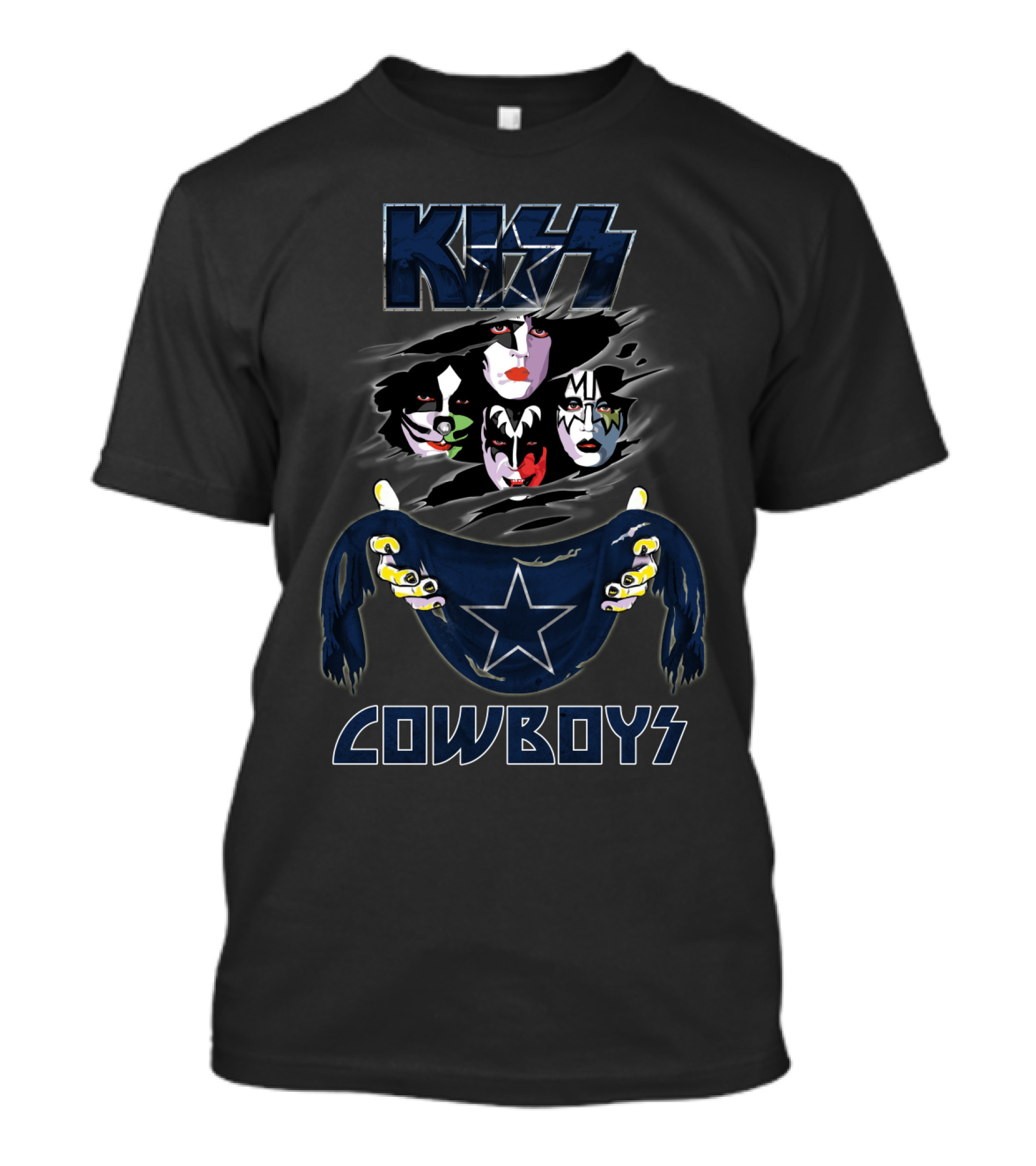 KISS Cowboys Dallas NFL Band T-Shirt