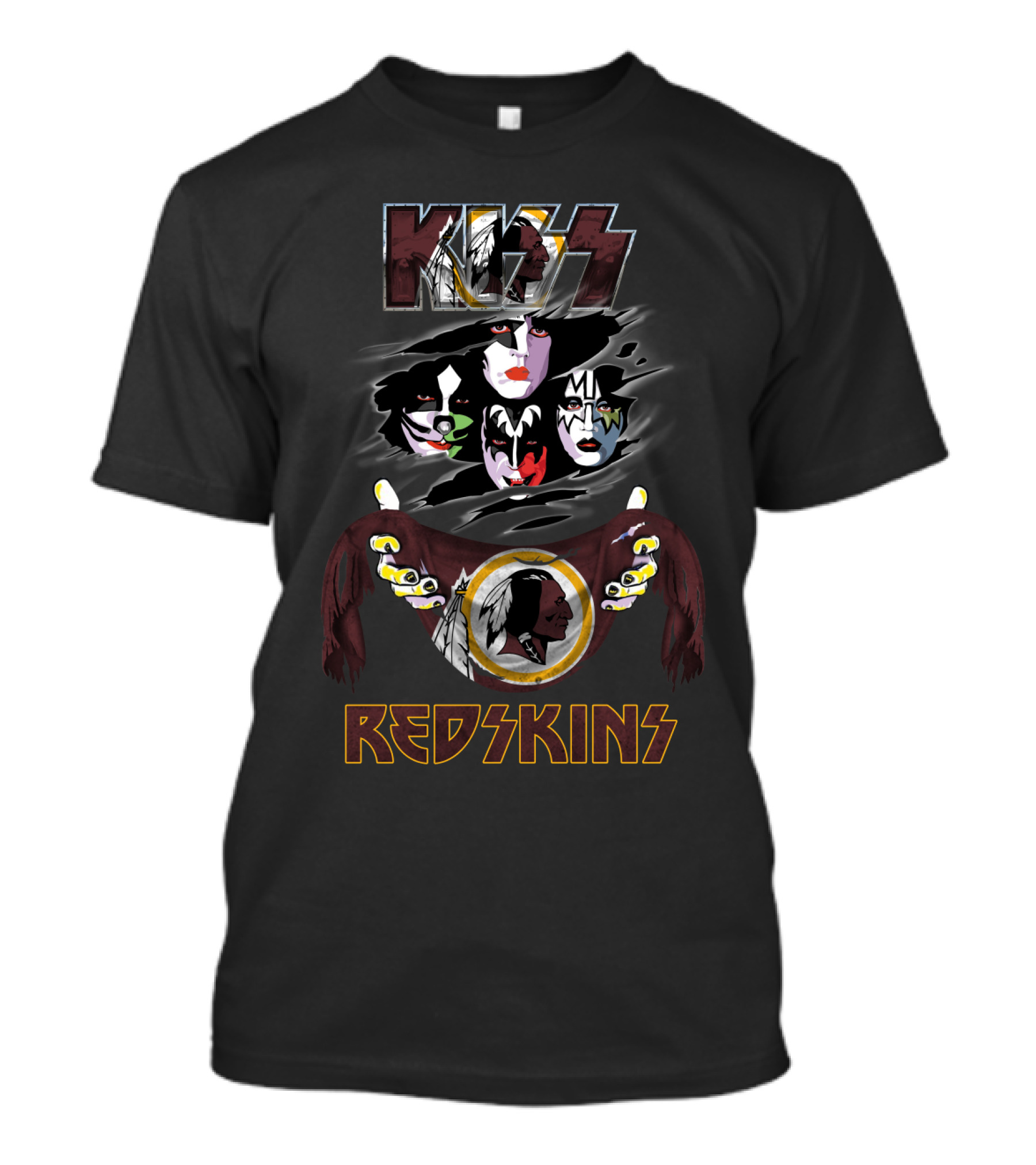 Kiss Redskins Football Team Face Paint T-Shirt