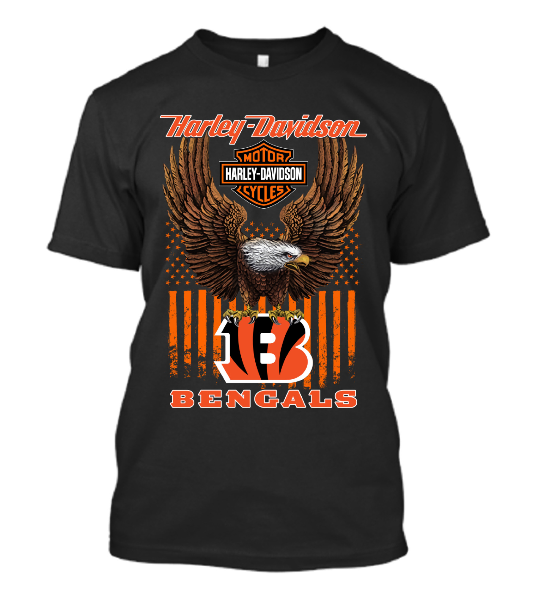 Harley Davidson Motor Cycles Eagle B Bengals T-Shirt