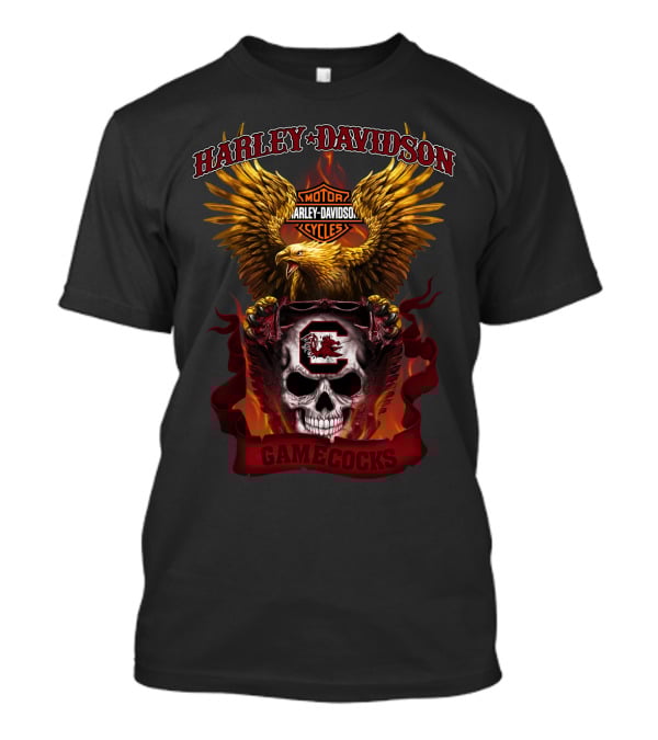 Harley Davidson South Carolina Gamecocks Skull And Eagle T-Shirt
