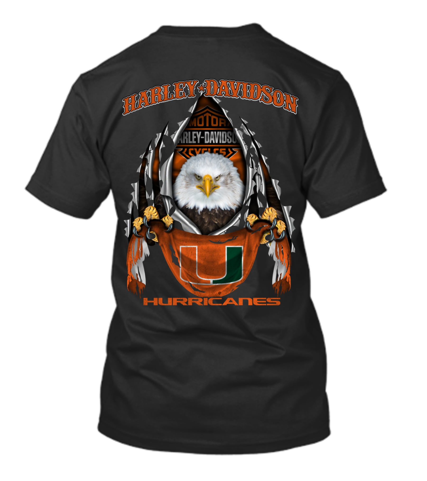 Harley Davidson Eagles Ncaa Miami Hurricanes U T-Shirt