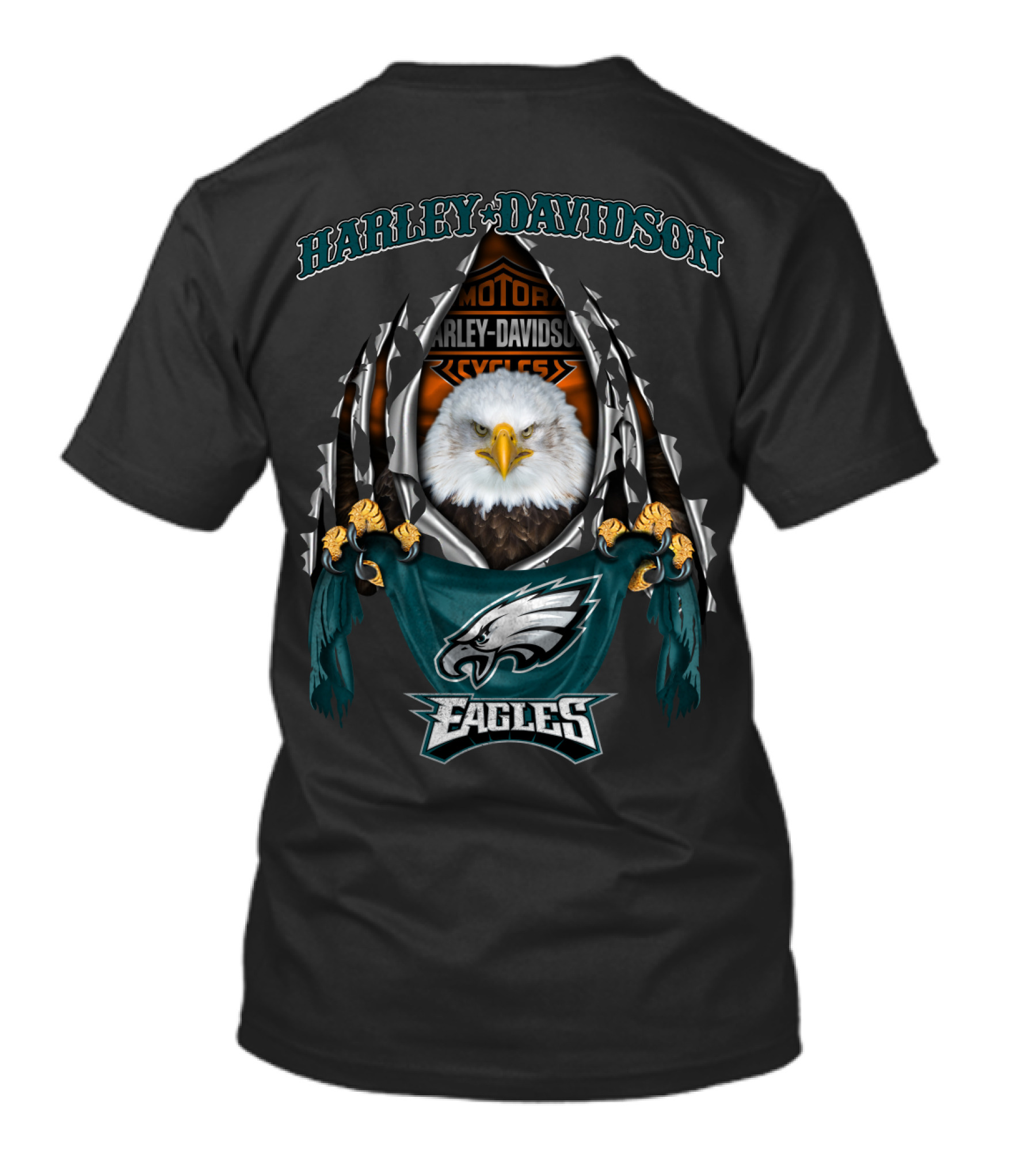 Harley Davidson Eagles Motor Philadelphia Nfl Cycles T-Shirt