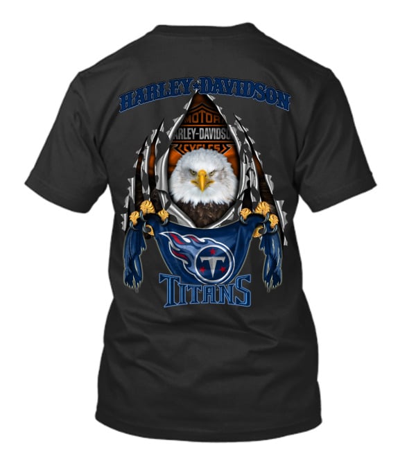 Harley Davidson Motor Cycles Eagle Tennessee Titans T-Shirt