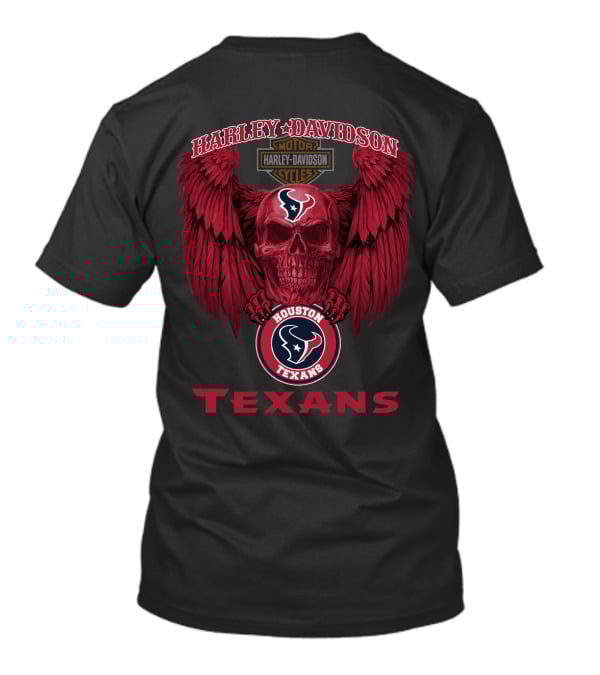 Harley Davidson Houston Texans Winged Skull Nfl T-Shirt