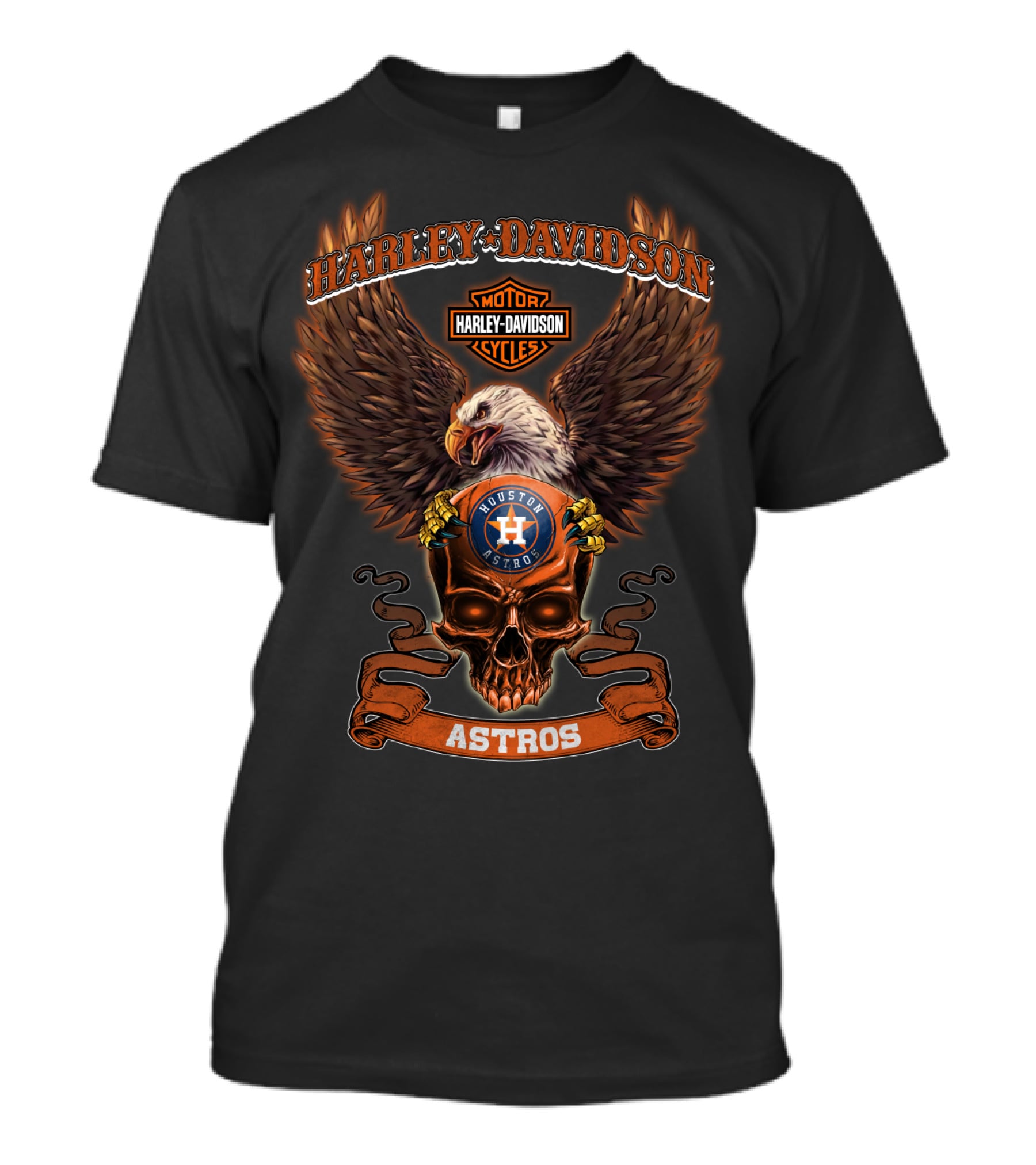 Harley Davidson Houston Astros Motor Cycles T-Shirt