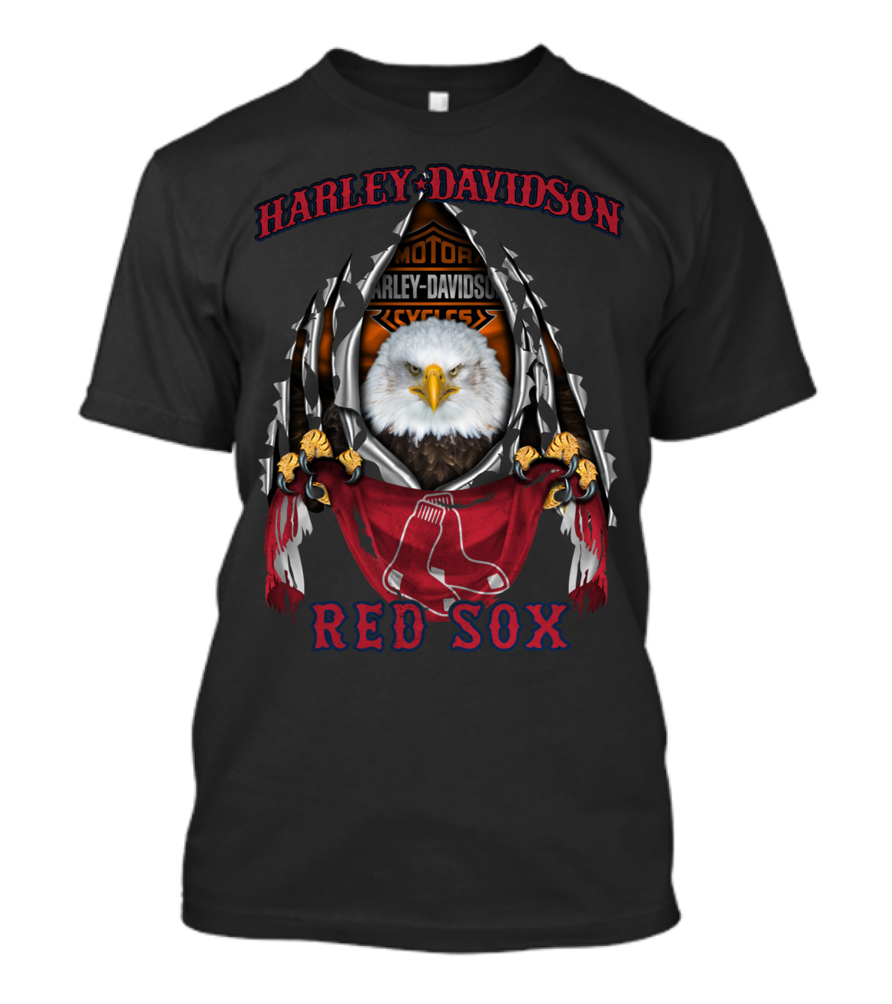 Harley Davidson Motorcycles Eagle Boston Red Sox T-Shirt